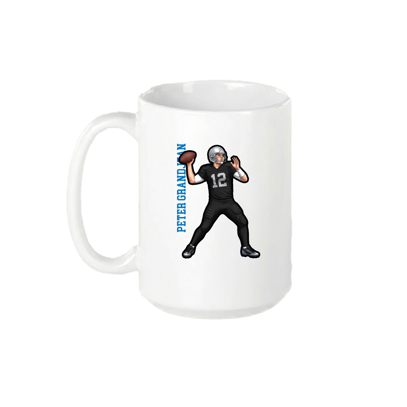 15oz Coffee Mug — Name Vertical in White