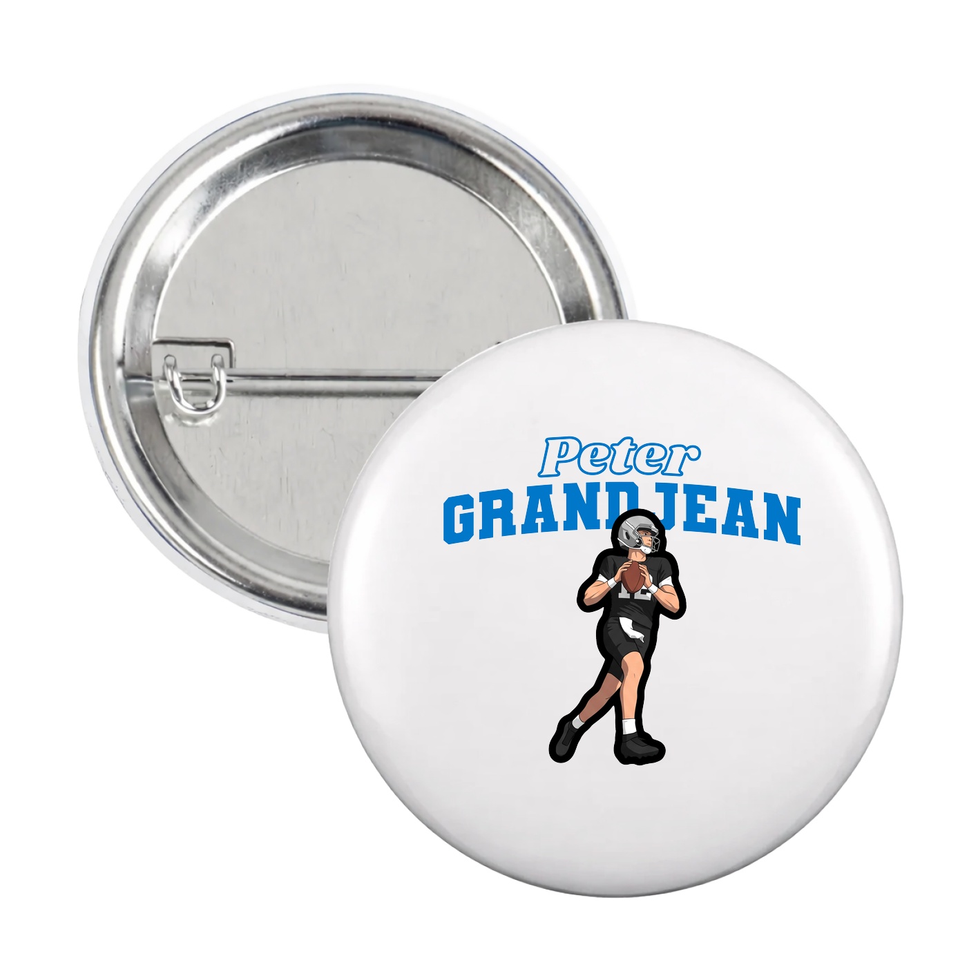 Game Day Button — Name Arch in White