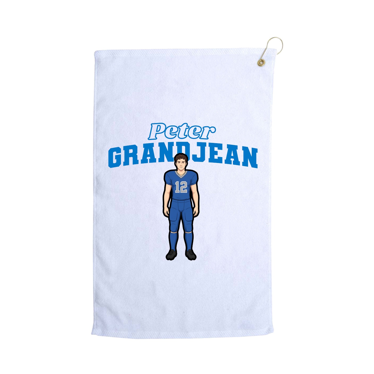 Golf Towel — Name Arch in White