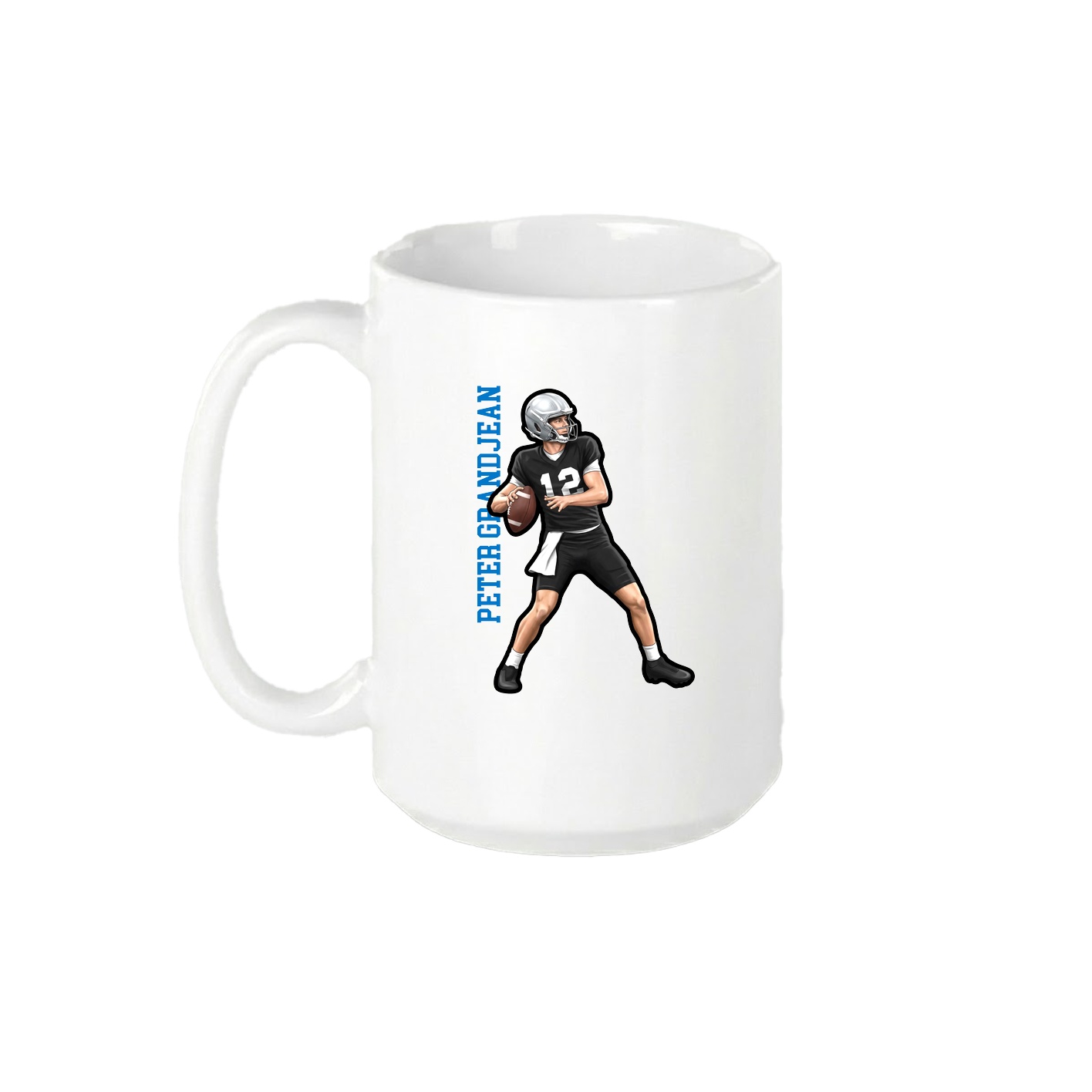15oz Coffee Mug — Name Vertical in White