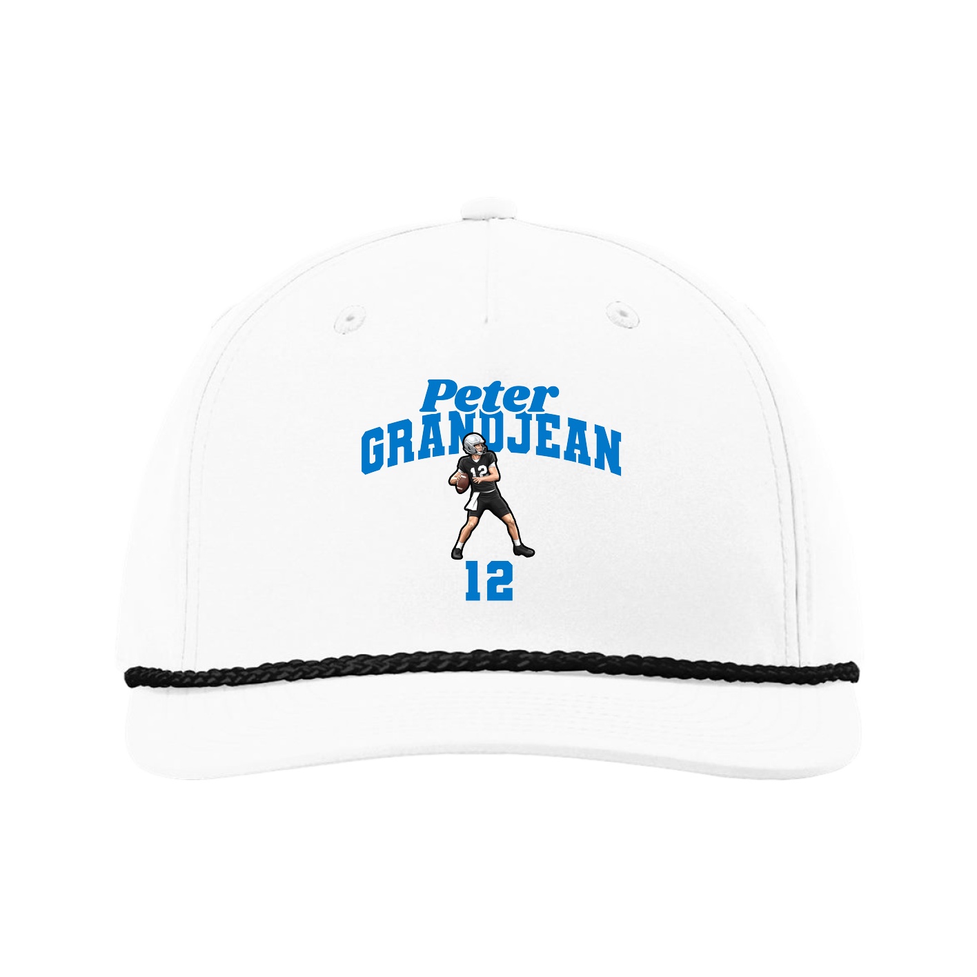 Five-Panel Classic Rope Cap — Signature Arch in White
