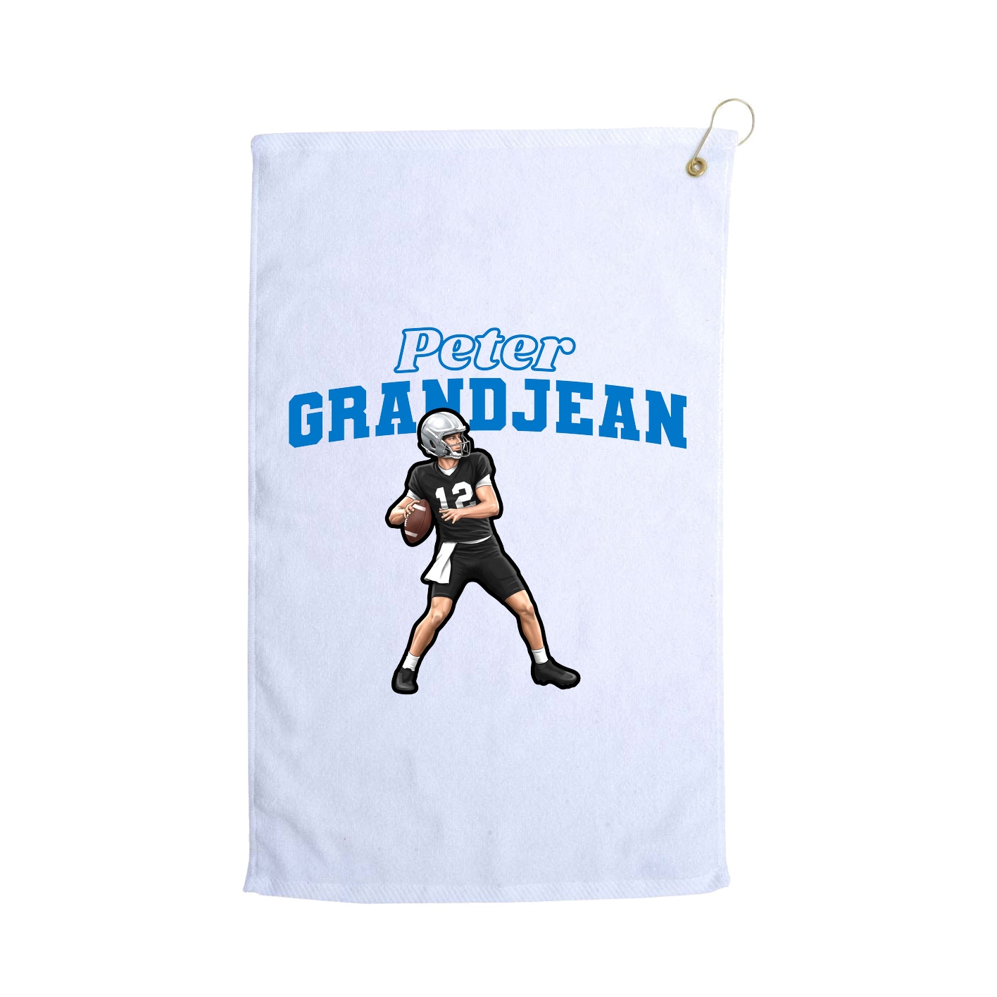 Golf Towel — Name Arch in White