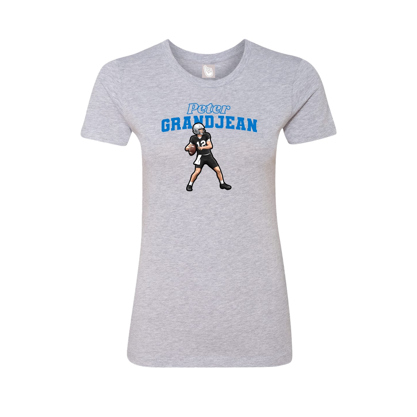 Fitted Women's Tee — Name Arch in Grey