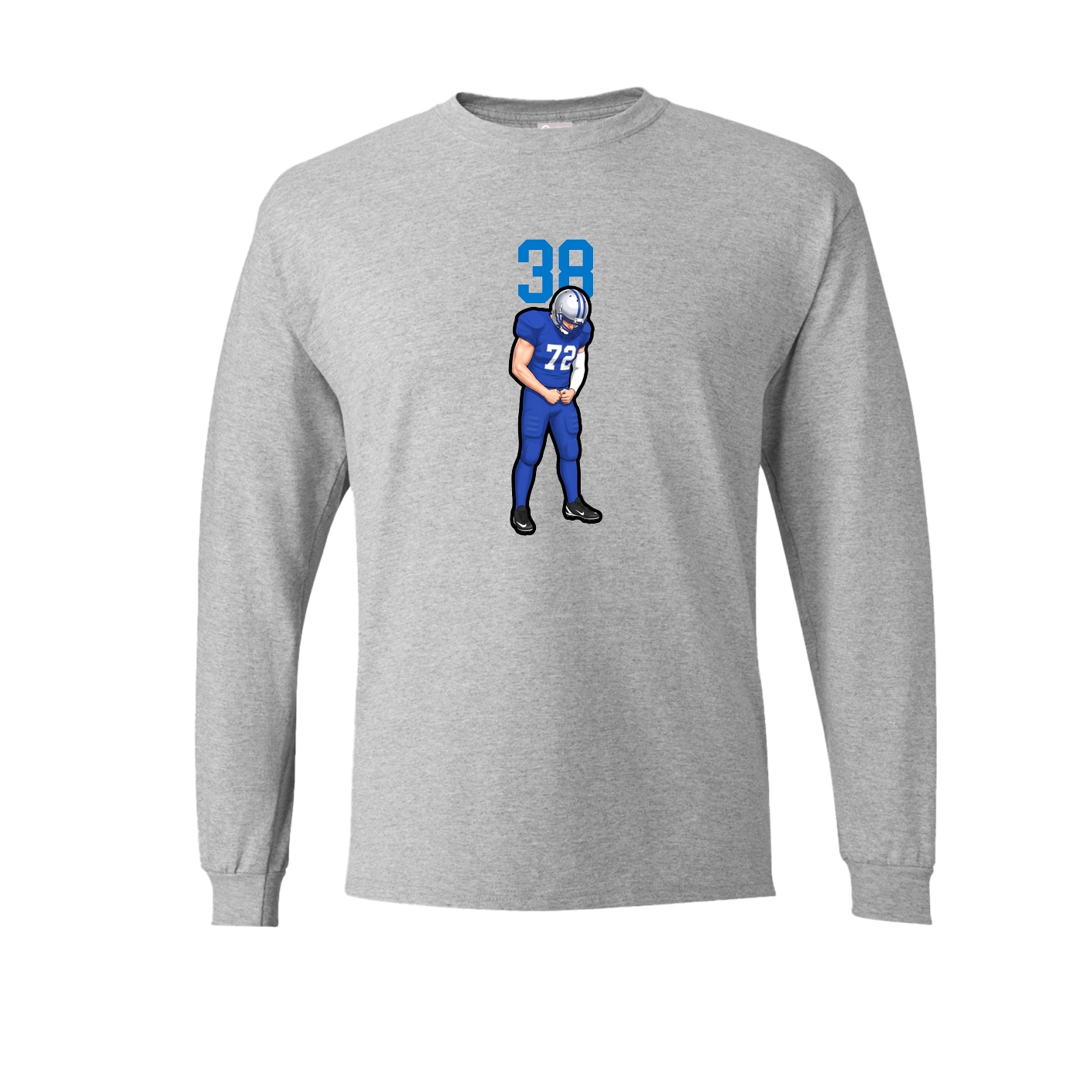 Long Sleeve Tee — Number Top in Grey
