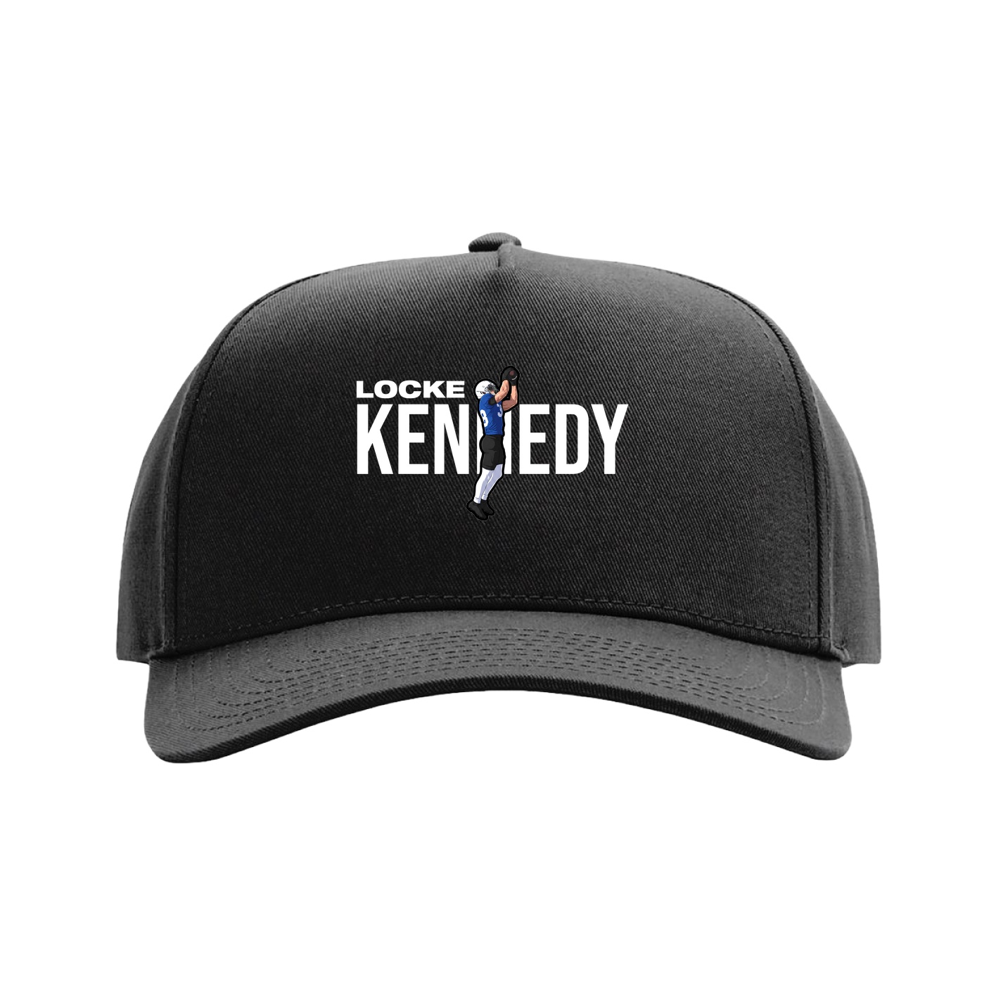 Full Fabric Five-Panel Champ Cap — Player Name in Black