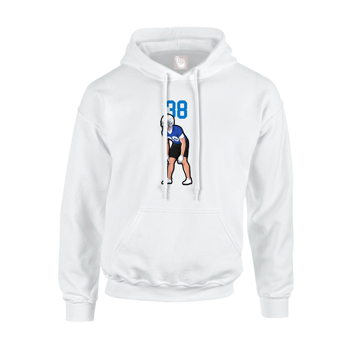 Youth Hoodie — Number Top in White