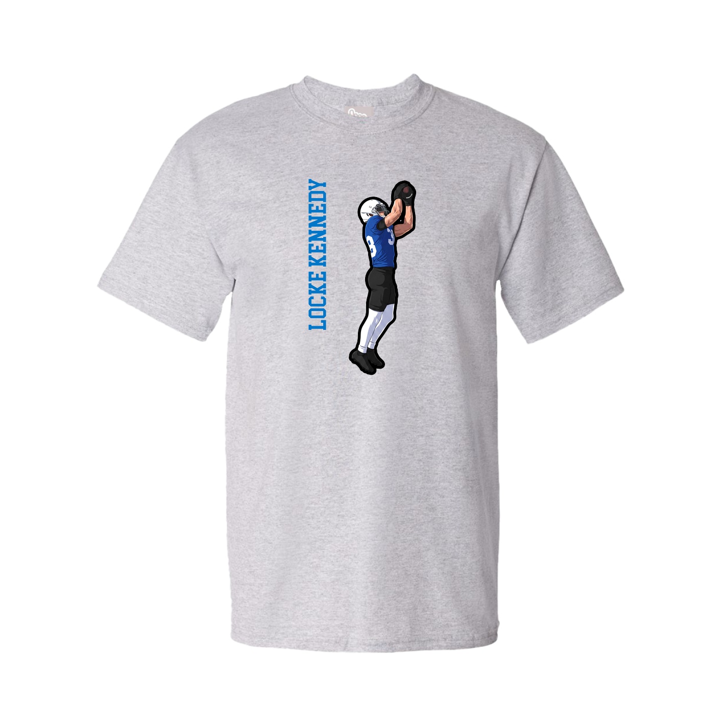 Youth Tee — Name Vertical in Grey