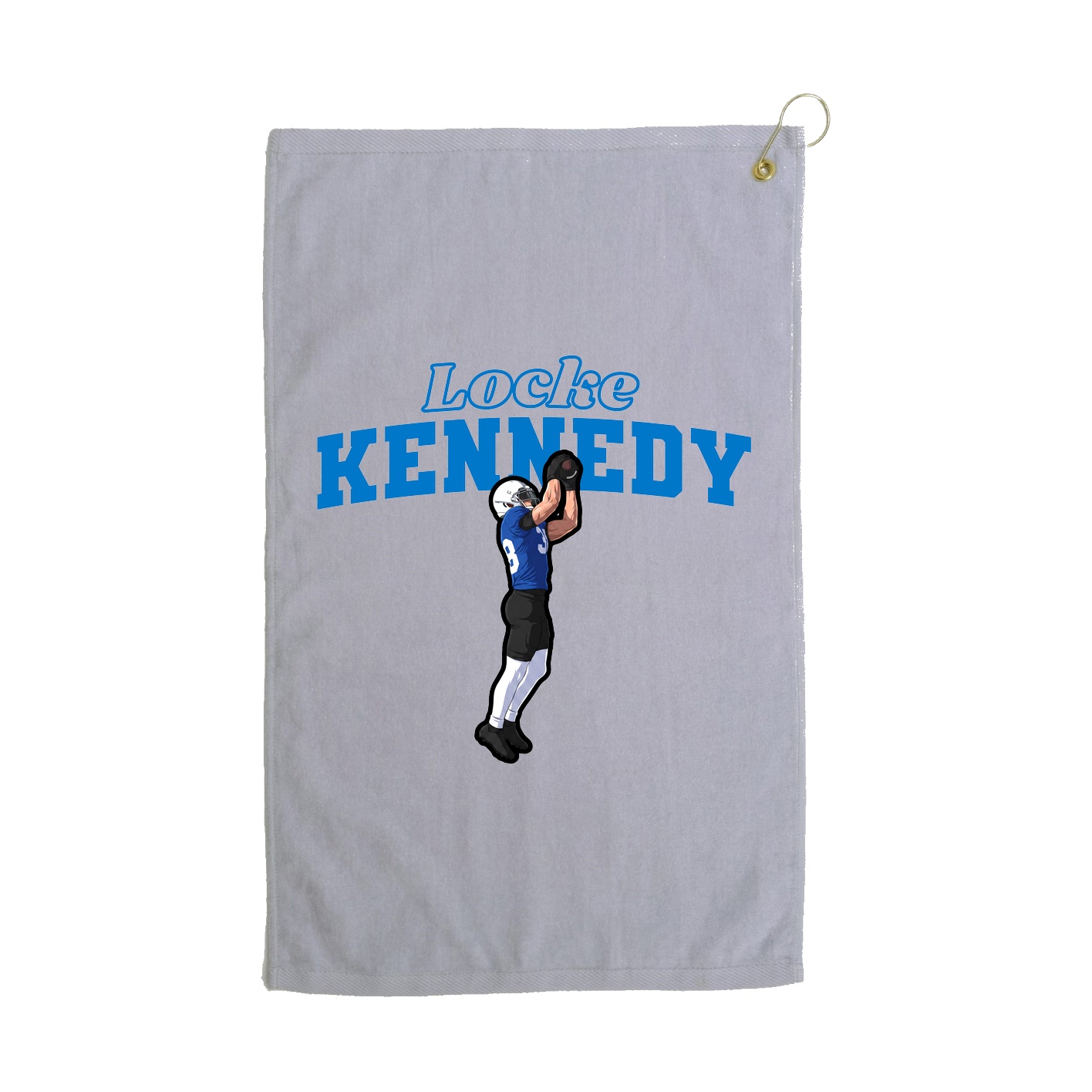 Golf Towel — Name Arch in Grey