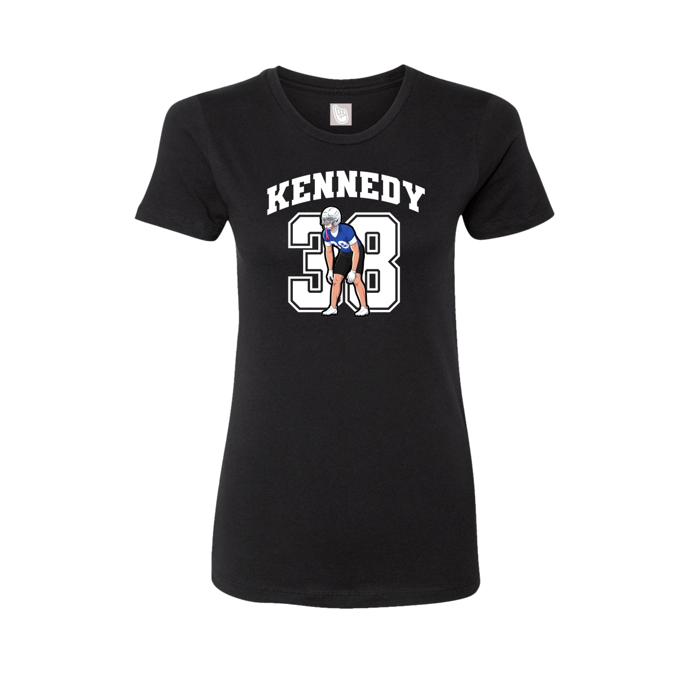 Fitted Women's Tee — Number in Black