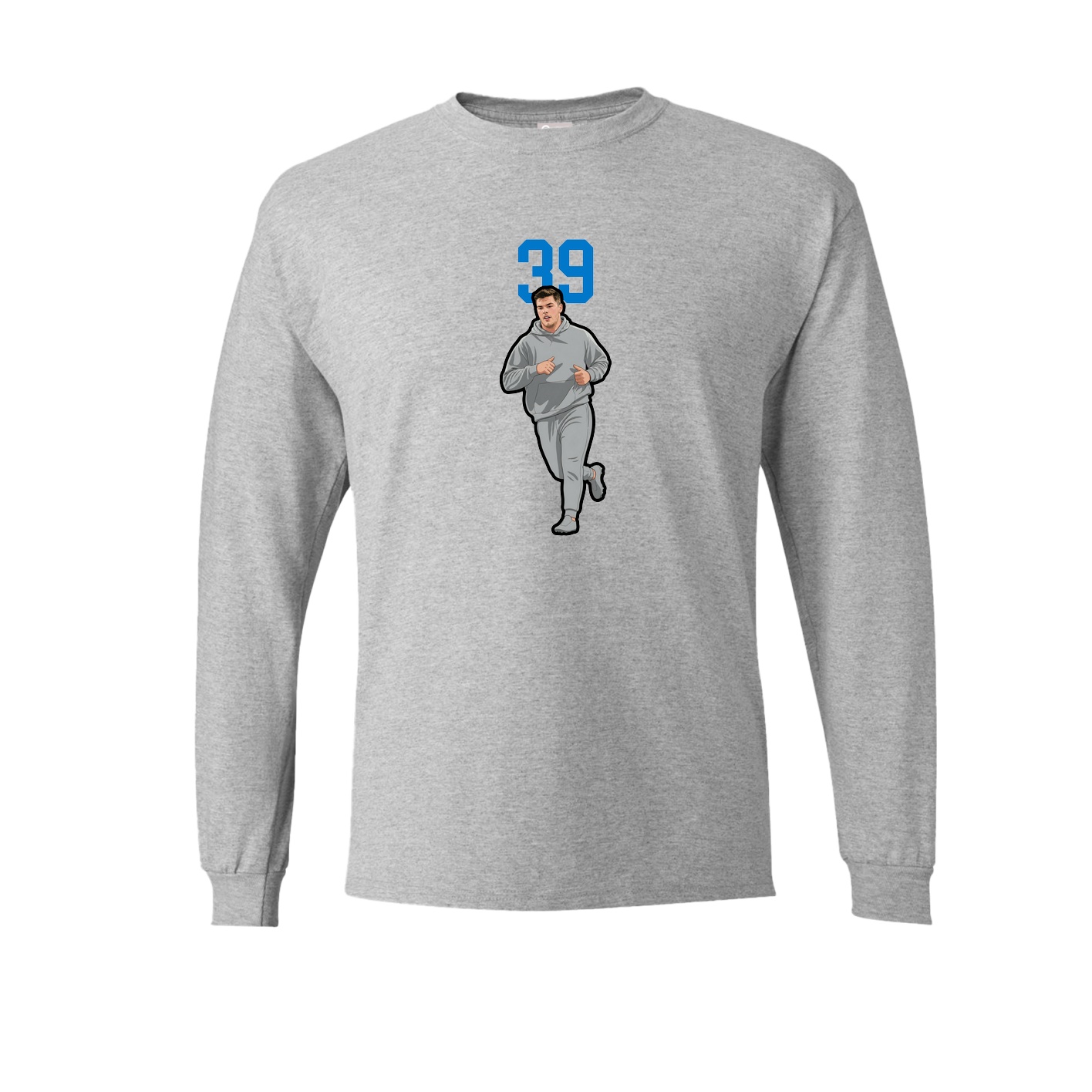 Long Sleeve Tee — Number Top in Grey