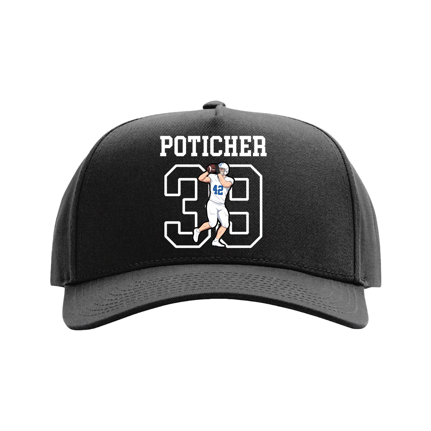 Full Fabric Five-Panel Champ Cap — Shirsey in Black