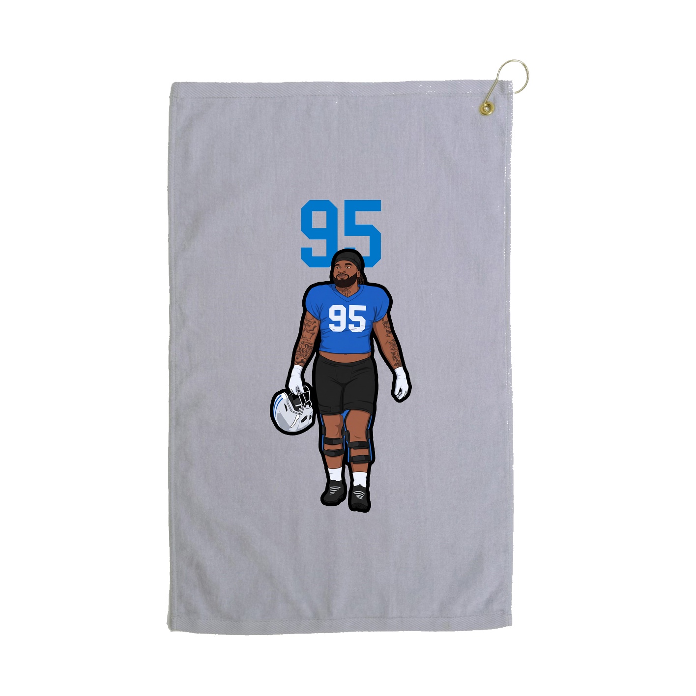 Golf Towel — Number Top in Grey