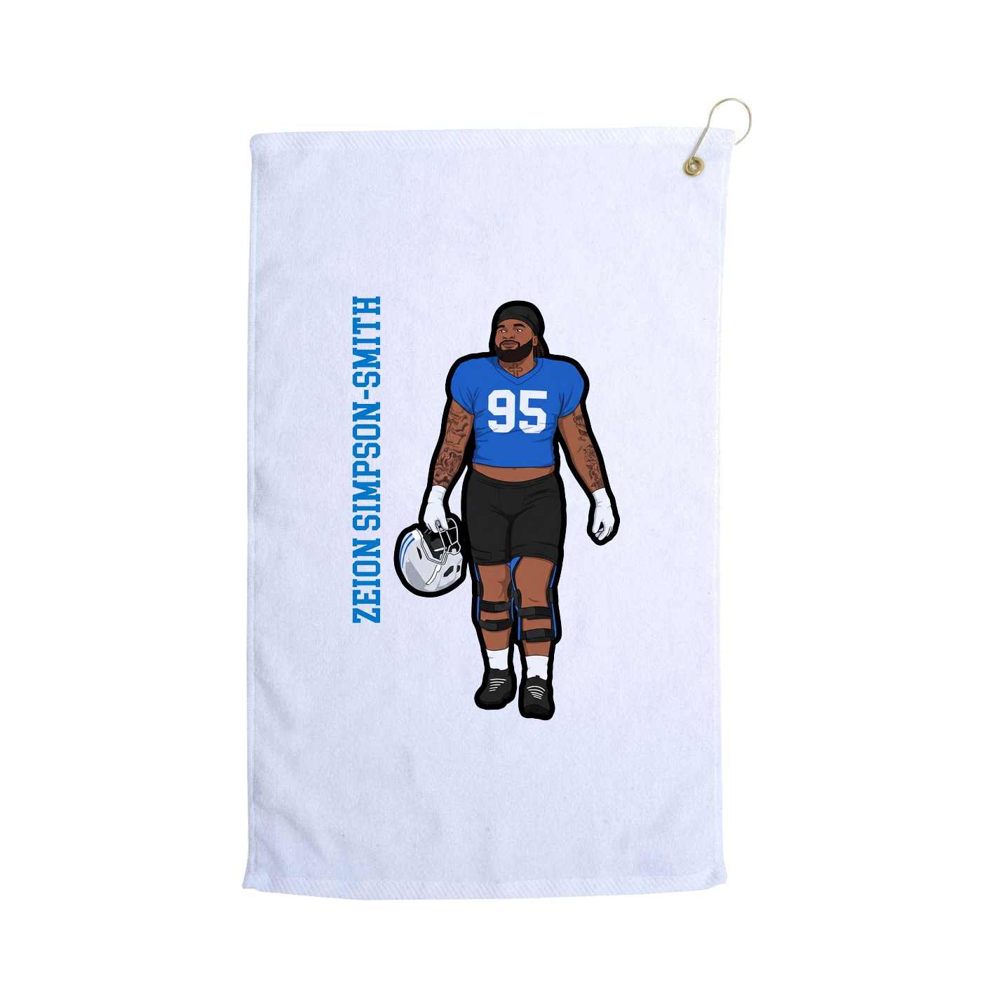 Golf Towel — Name Vertical in White