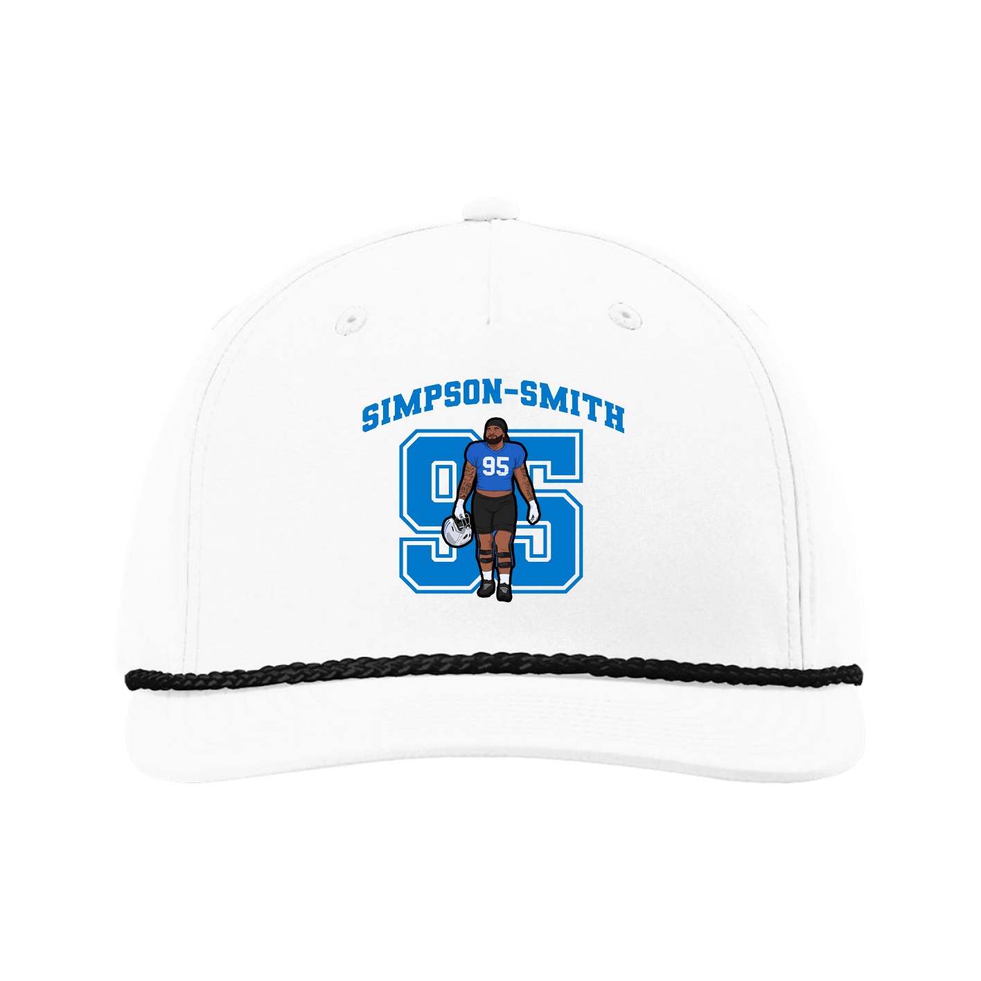 Five-Panel Classic Rope Cap — Number in White