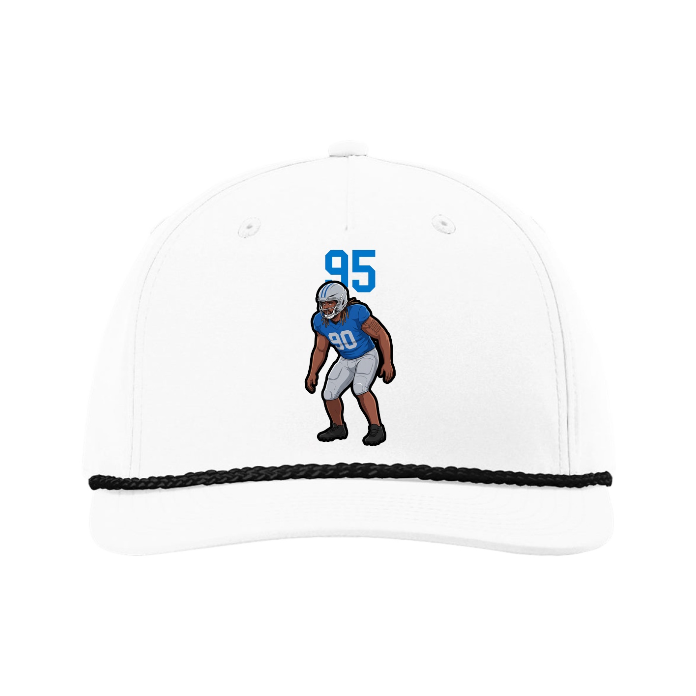 Five-Panel Classic Rope Cap — Number Top in White