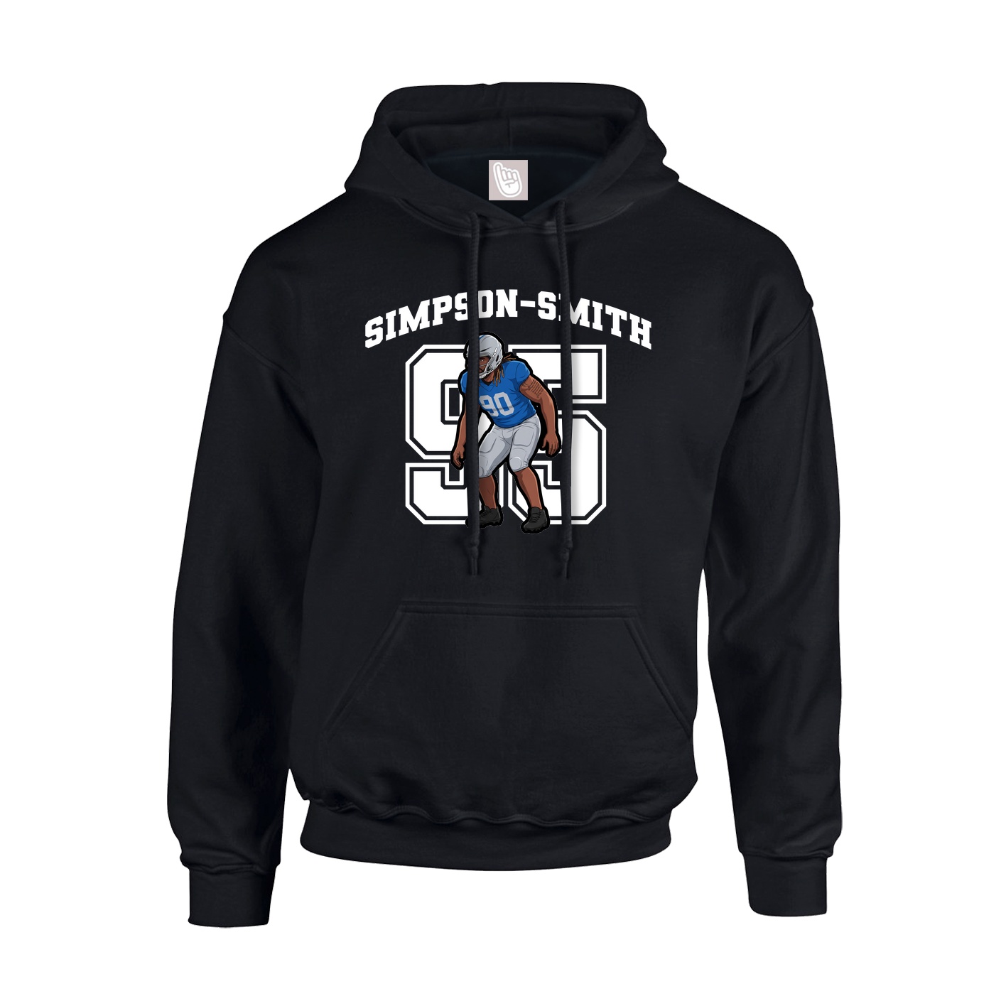 Youth Hoodie — Number in Black