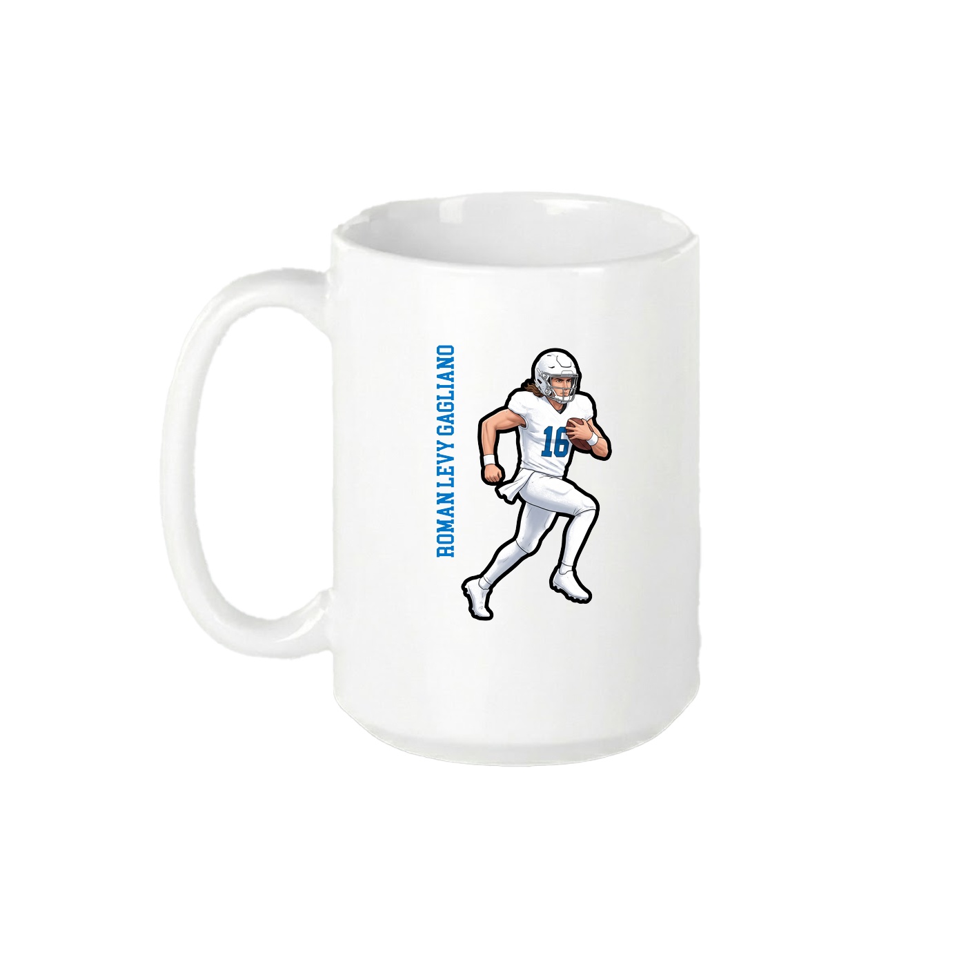 15oz Coffee Mug — Name Vertical in White