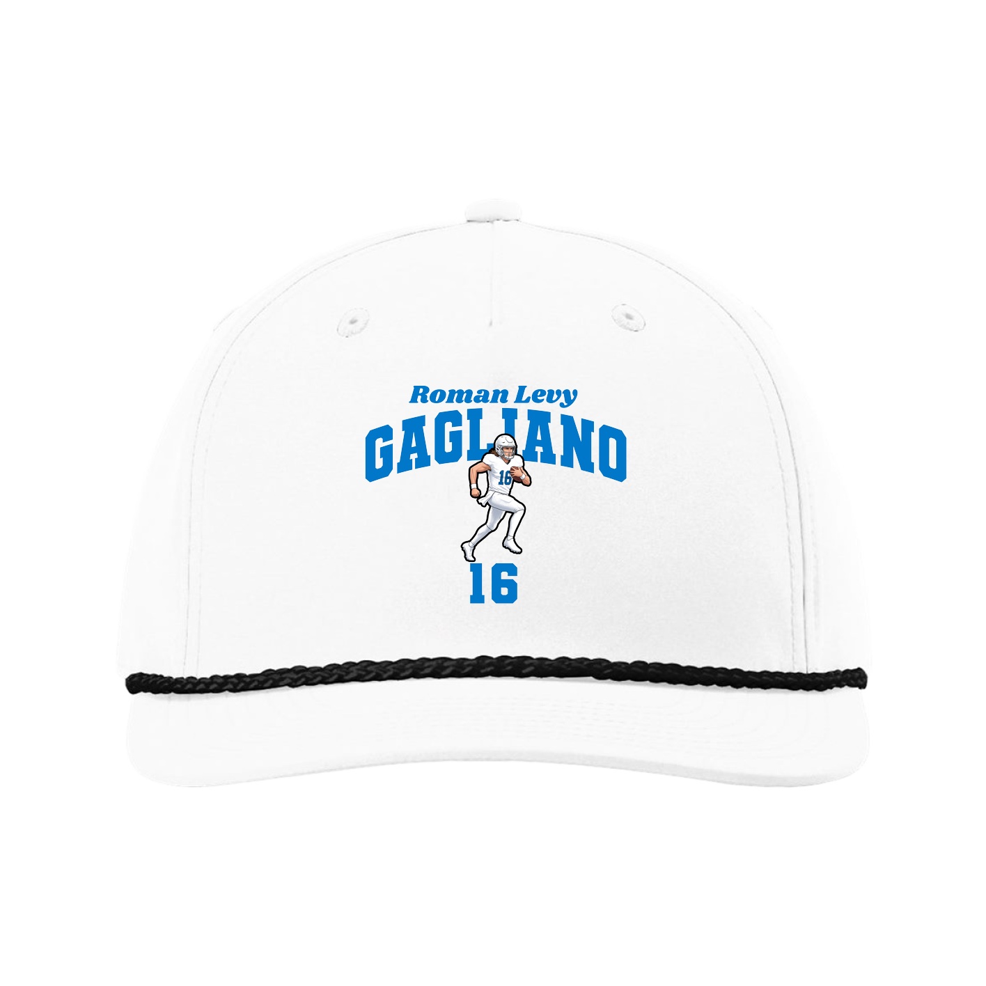Five-Panel Classic Rope Cap — Signature Arch in White