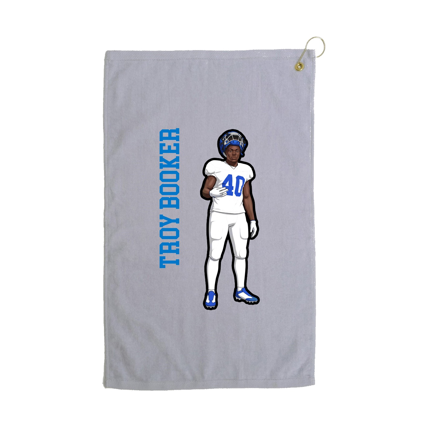 Golf Towel — Name Vertical in Grey