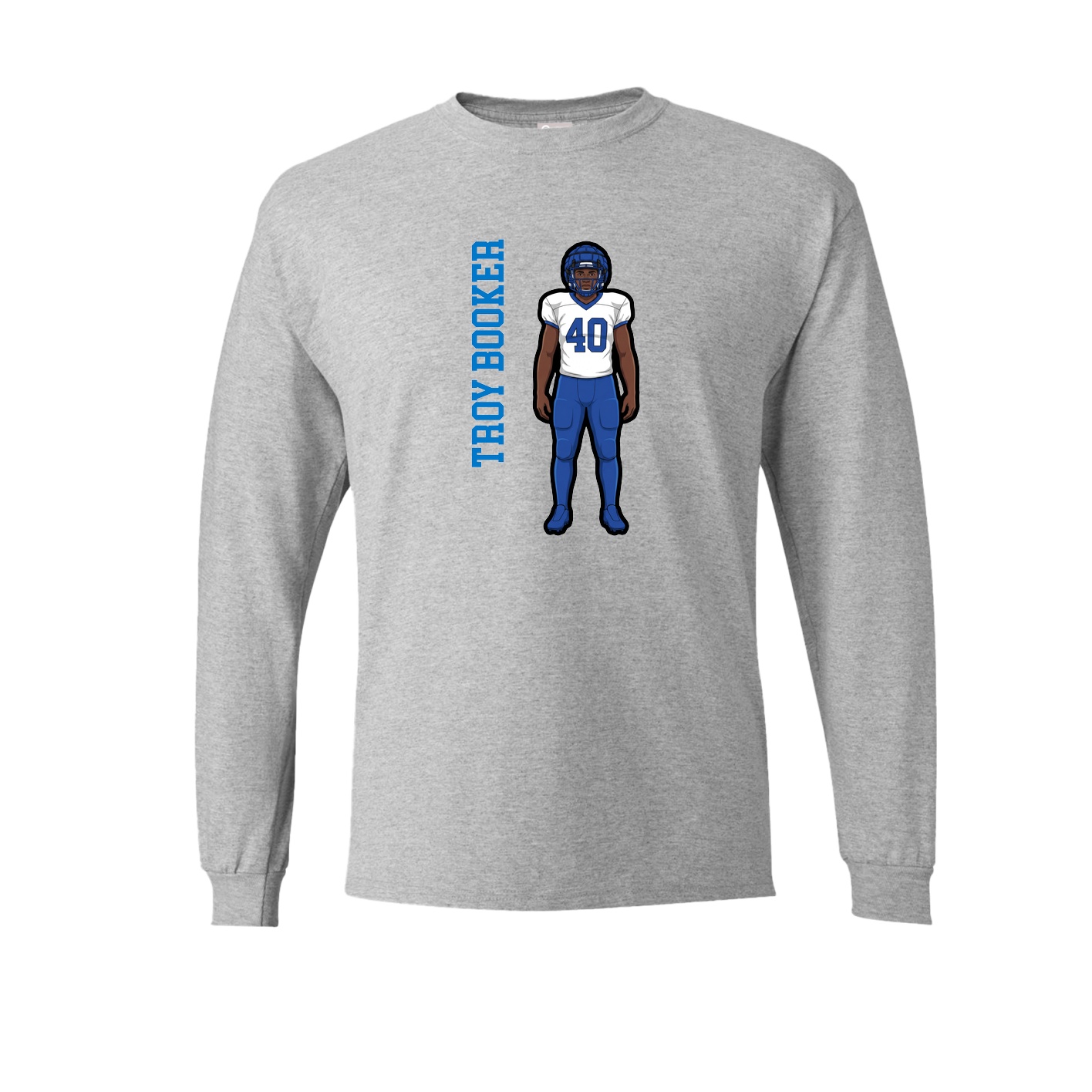 Long Sleeve Tee — Name Vertical in Grey