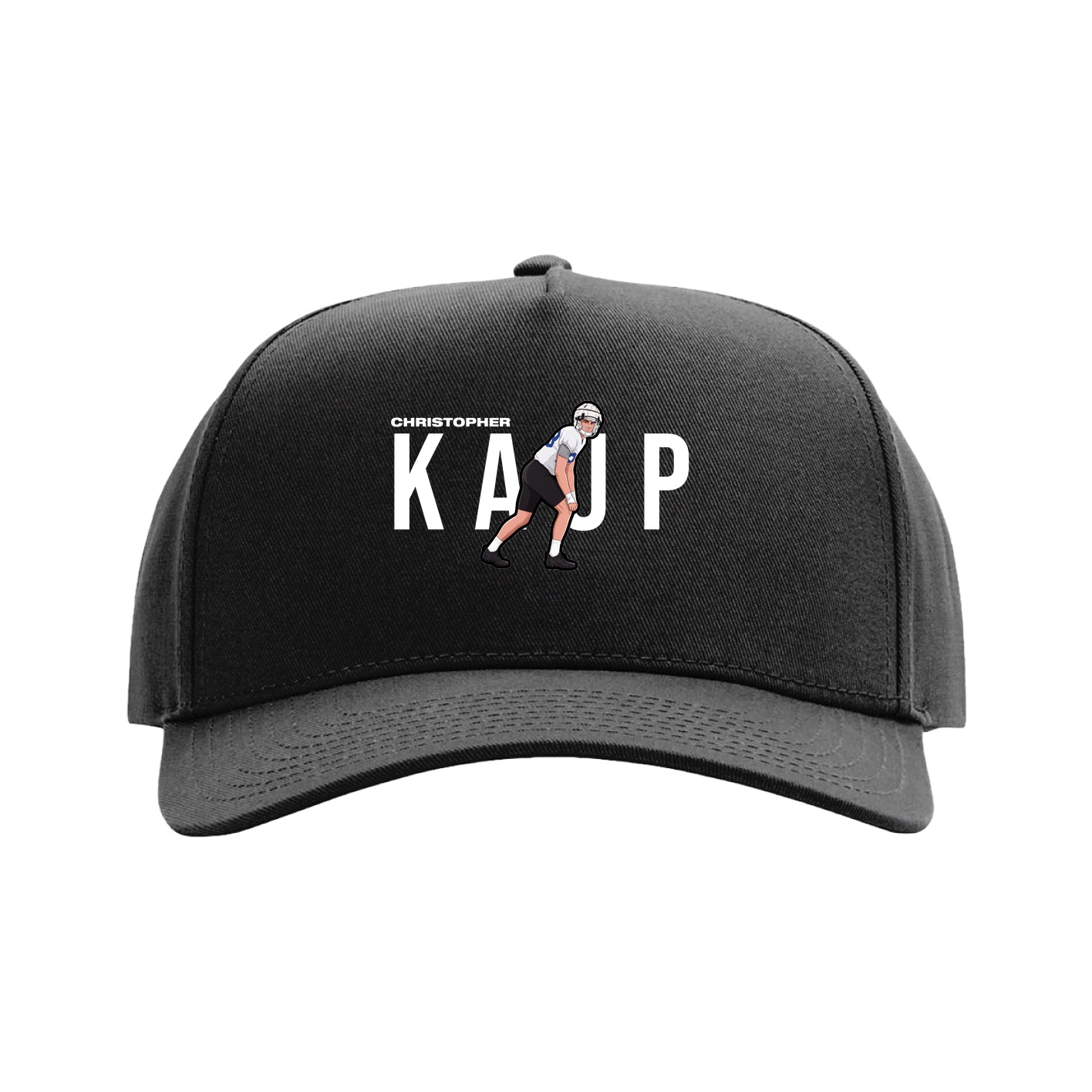 Full Fabric Five-Panel Champ Cap — Player Name in Black