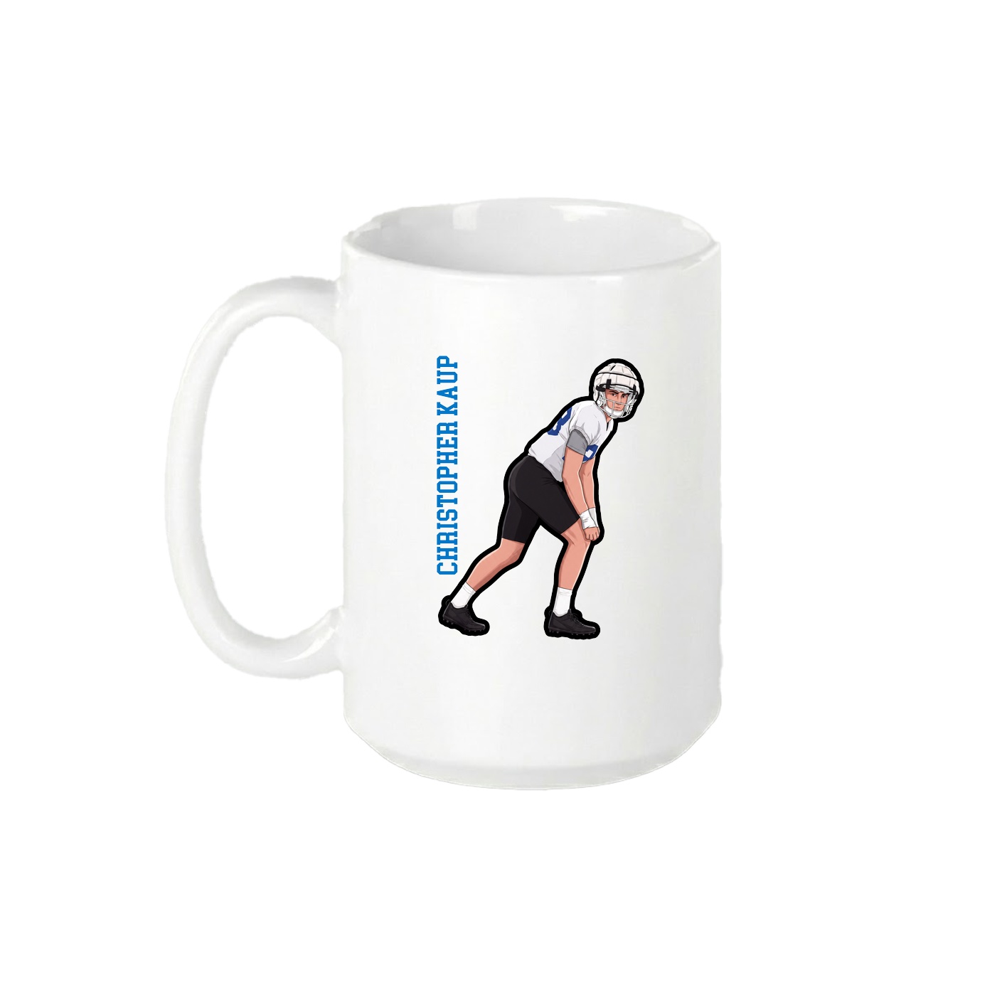 15oz Coffee Mug — Name Vertical in White