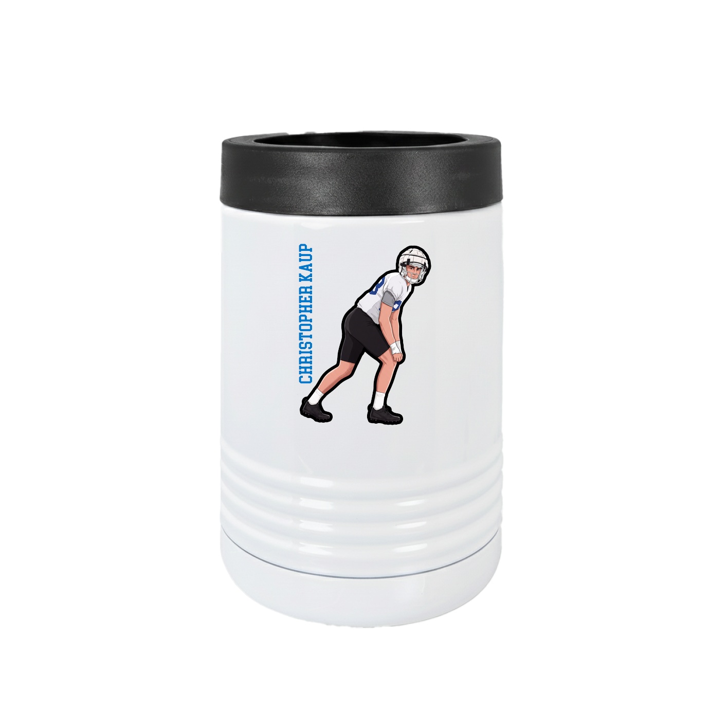 Beverage Holder — Name Vertical in White