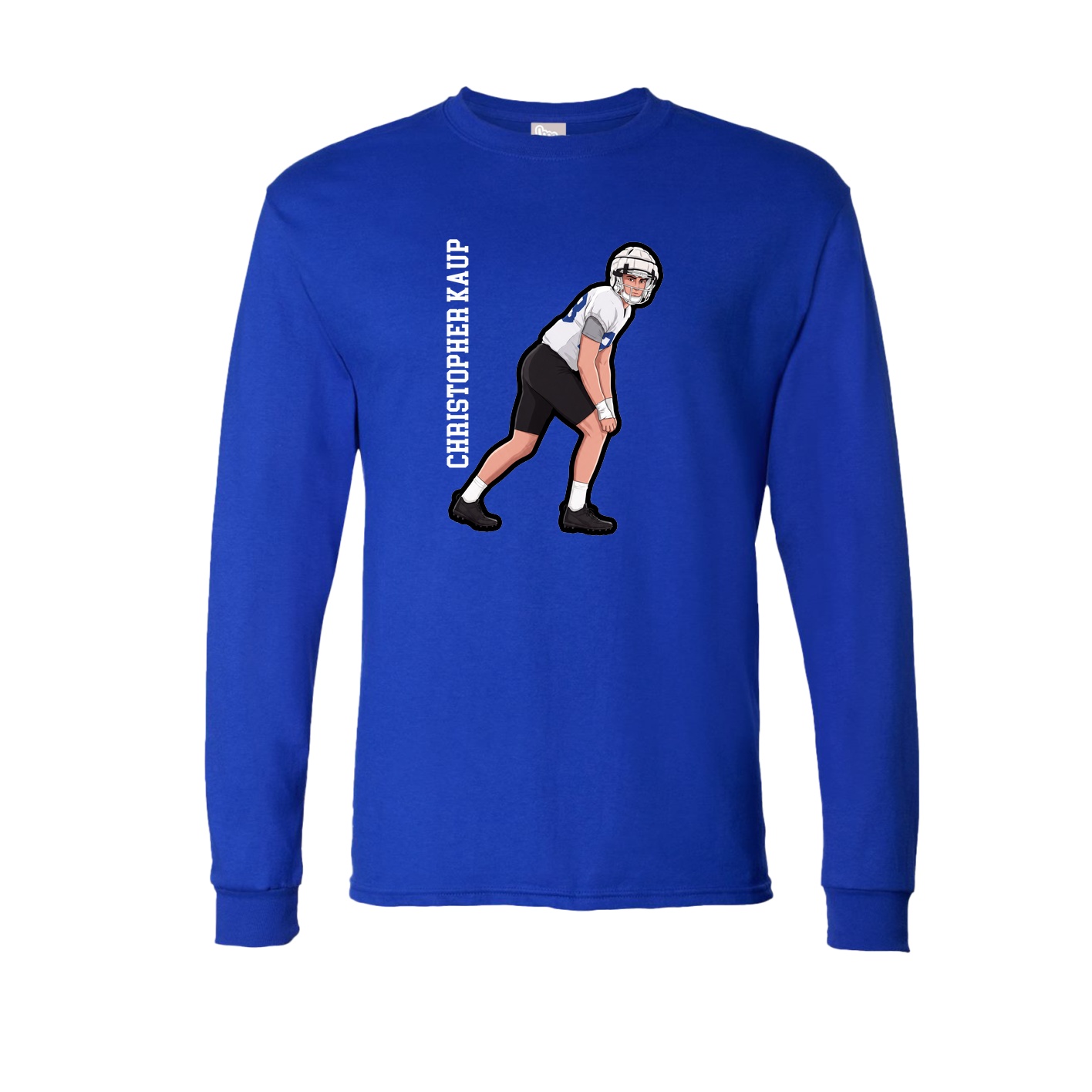 Long Sleeve Tee — Name Vertical in Royal