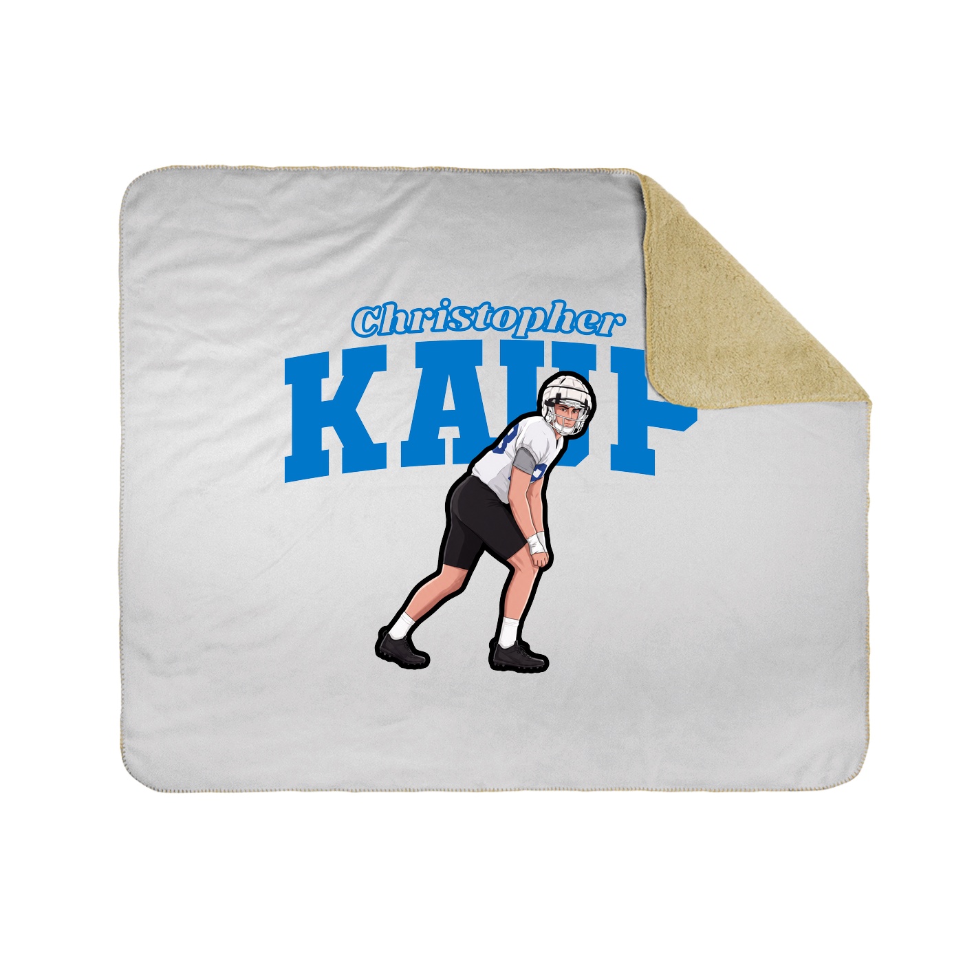 Throw Blanket — Name Arch in White
