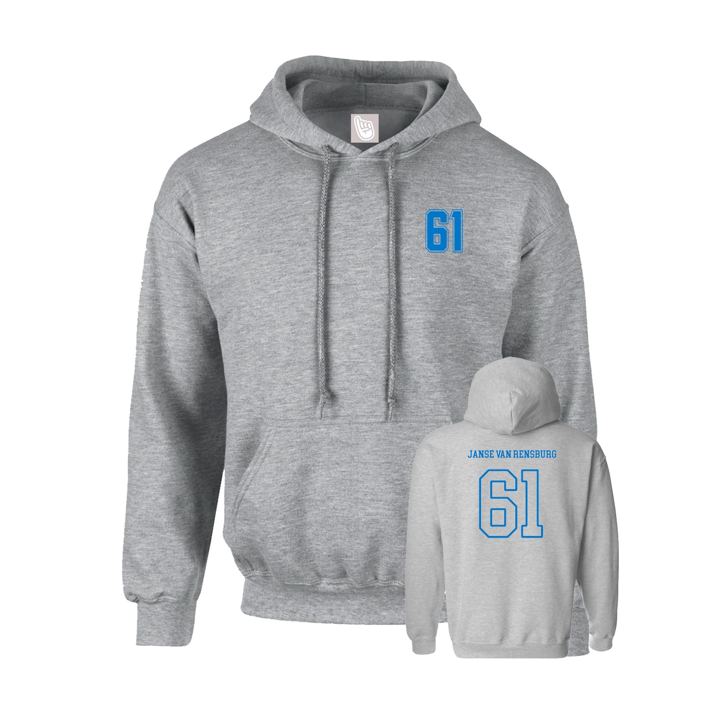 Hoodie — Chest Back in Grey