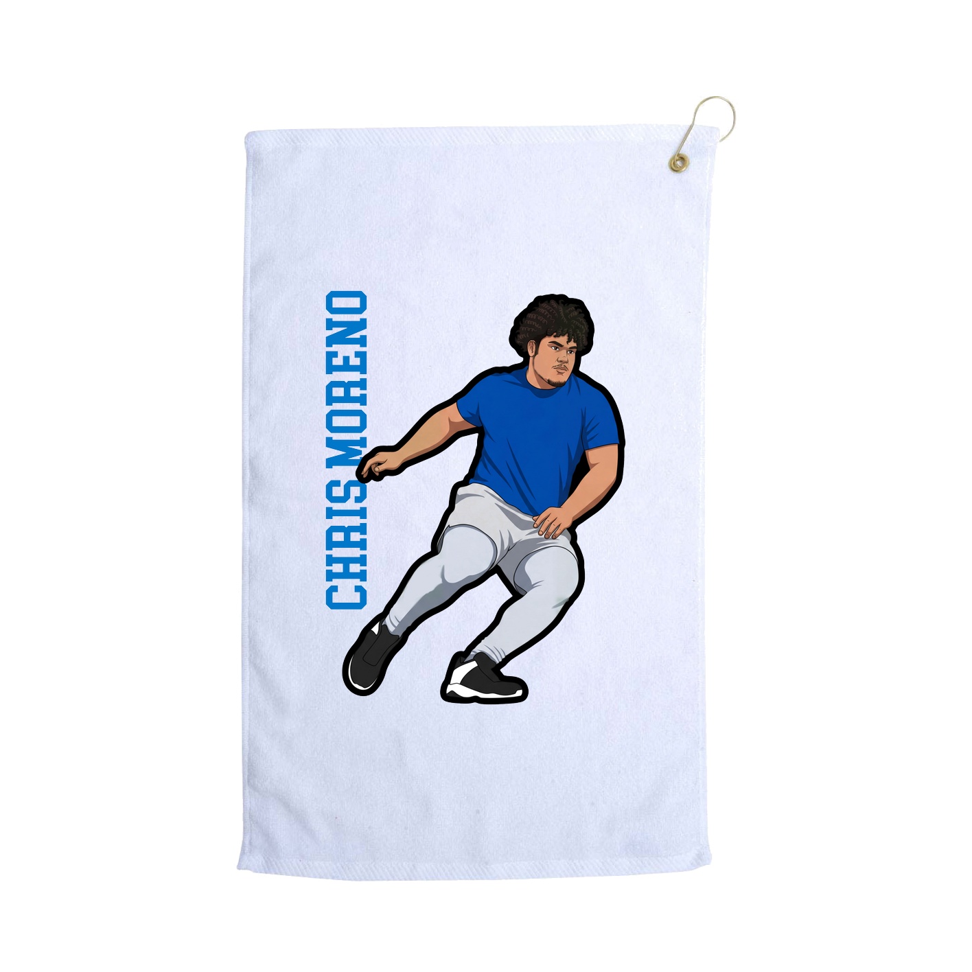 Golf Towel — Name Vertical in White