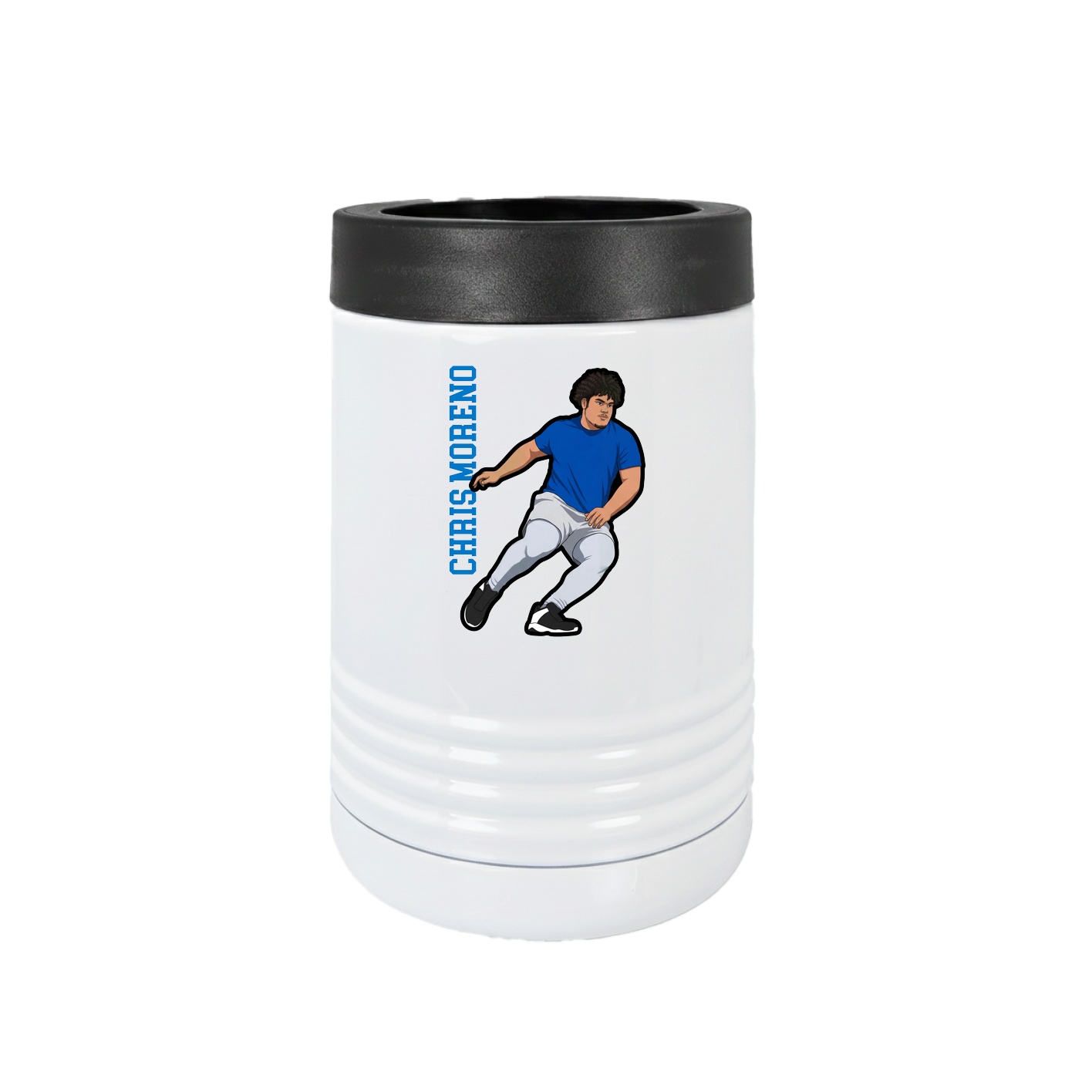 Beverage Holder — Name Vertical in White