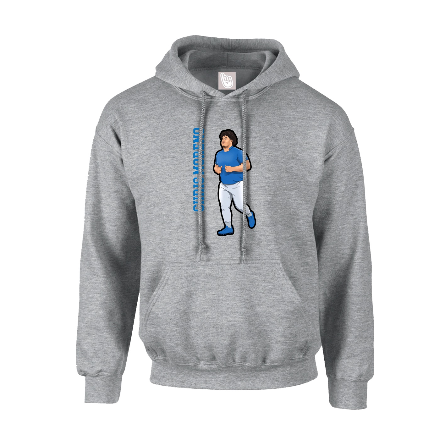 Youth Hoodie — Name Vertical in Grey