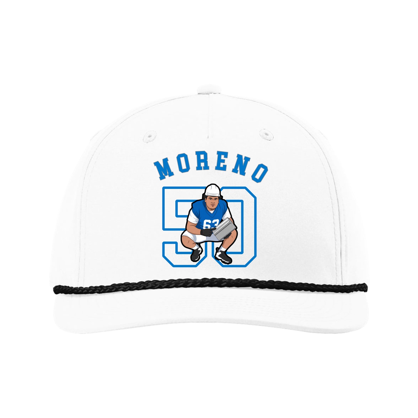 Five-Panel Classic Rope Cap — Shirsey Arch in White