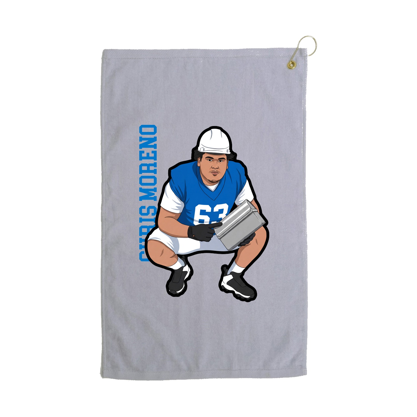 Golf Towel — Name Vertical in Grey