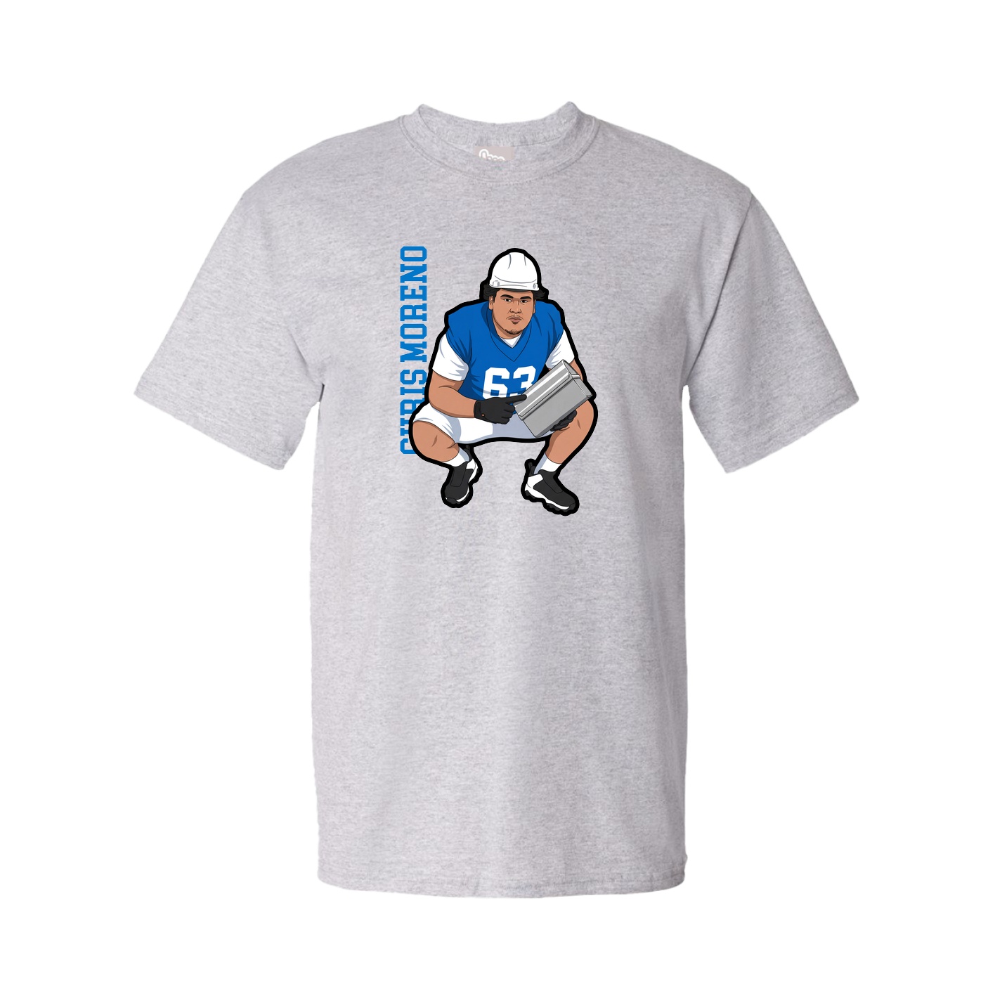 Youth Tee — Name Vertical in Grey