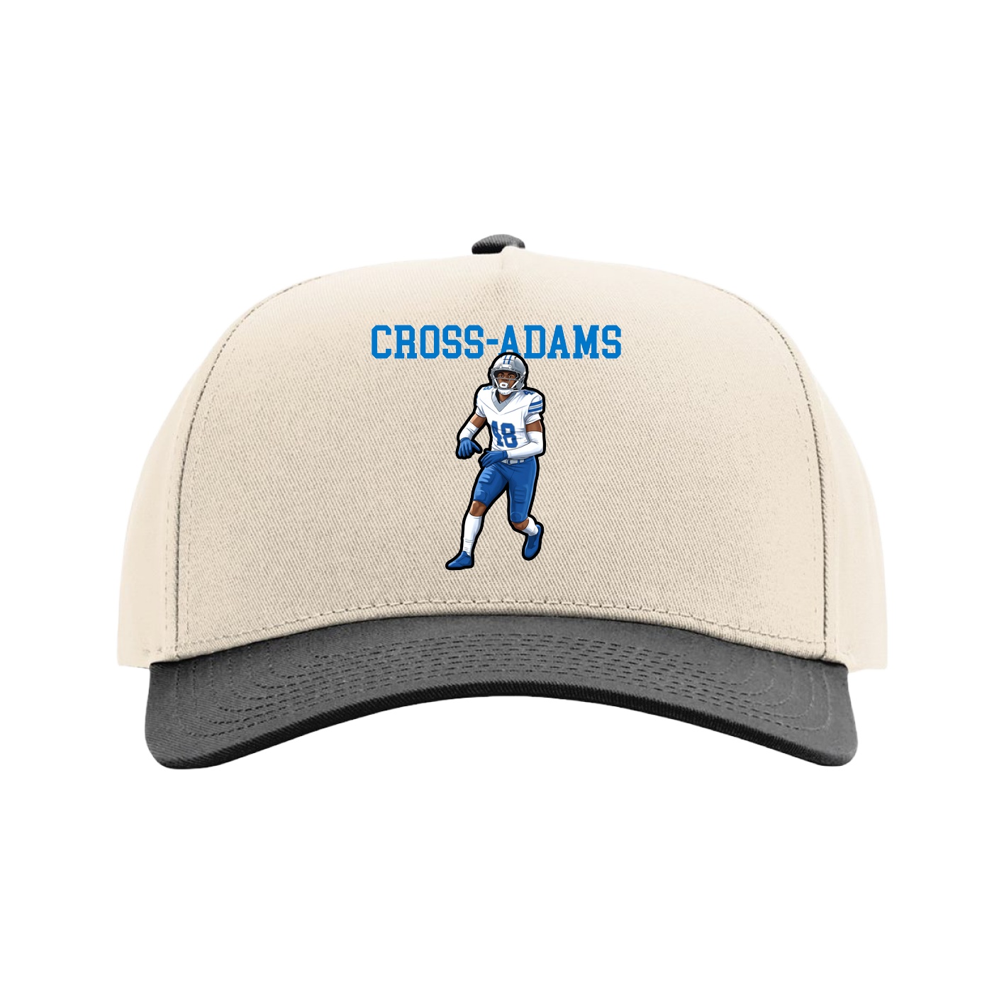 Full Fabric Five-Panel Champ Cap — Shirsey in Cream/Black