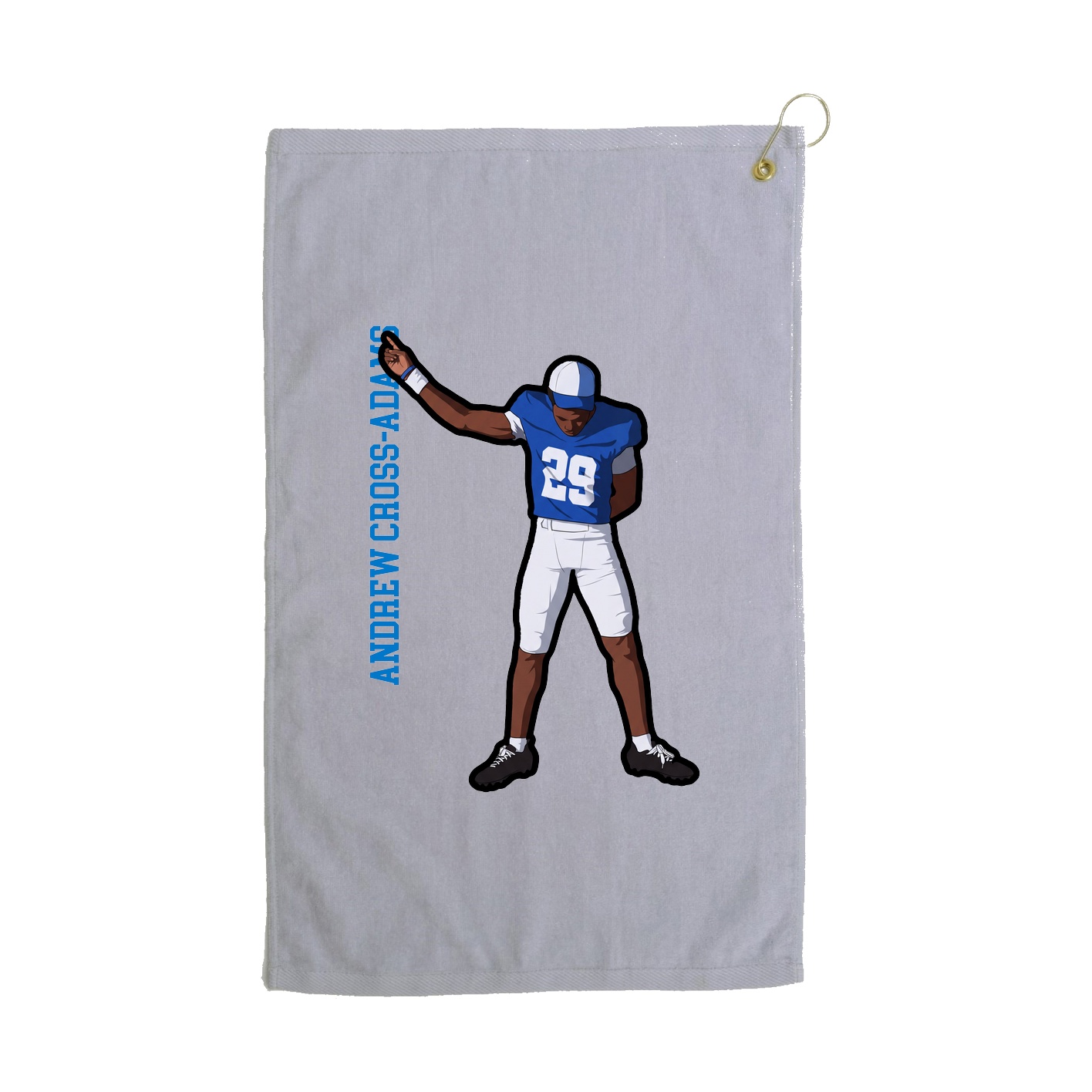 Golf Towel — Name Vertical in Grey