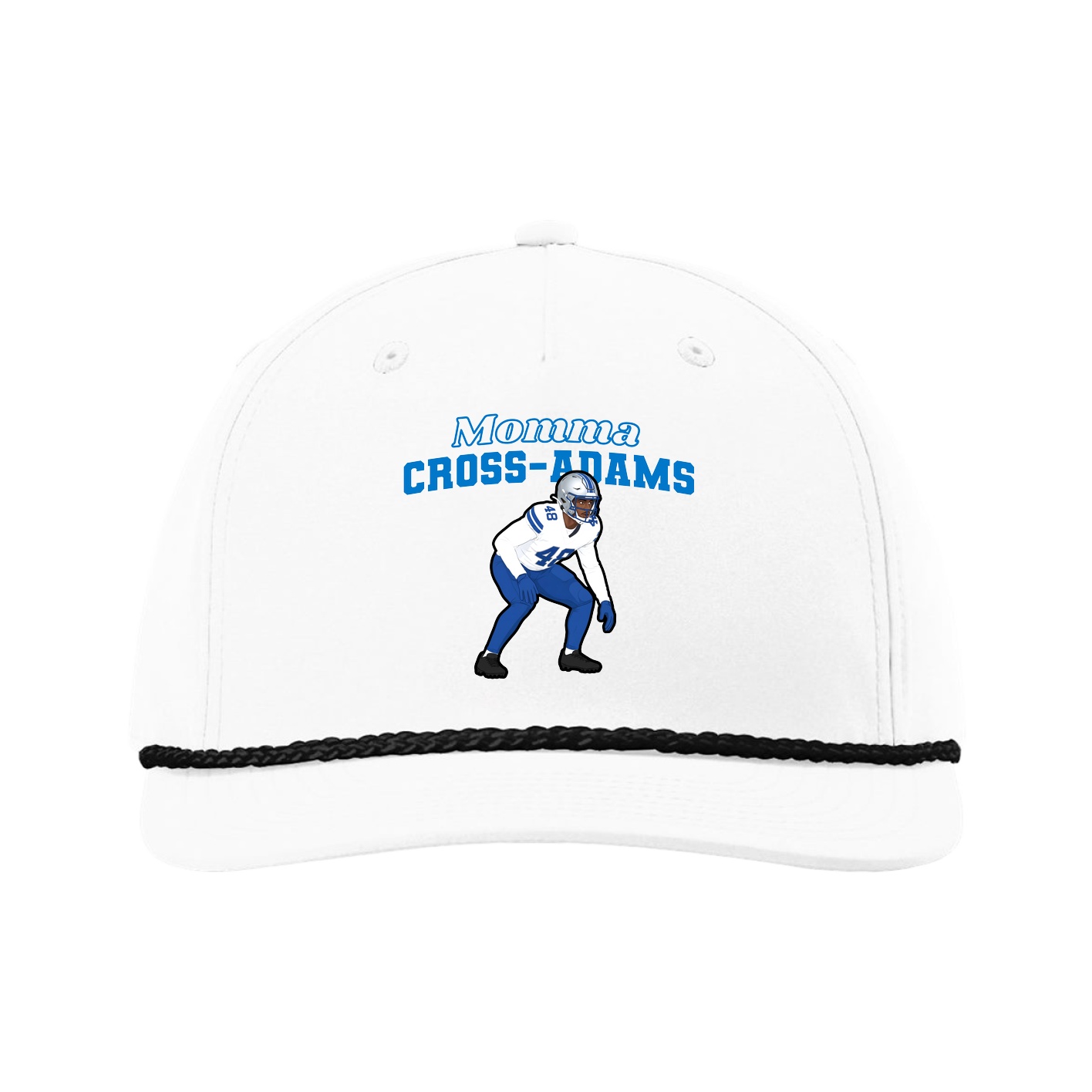 Five-Panel Classic Rope Cap — Mothers Day Block in White