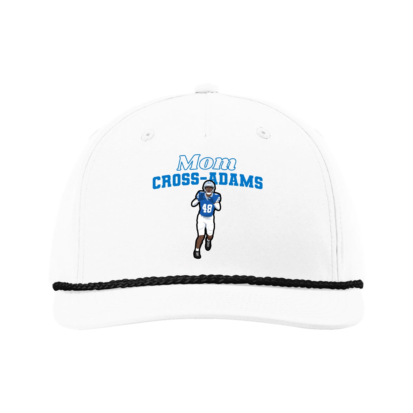 Five-Panel Classic Rope Cap — Mothers Day Block in White