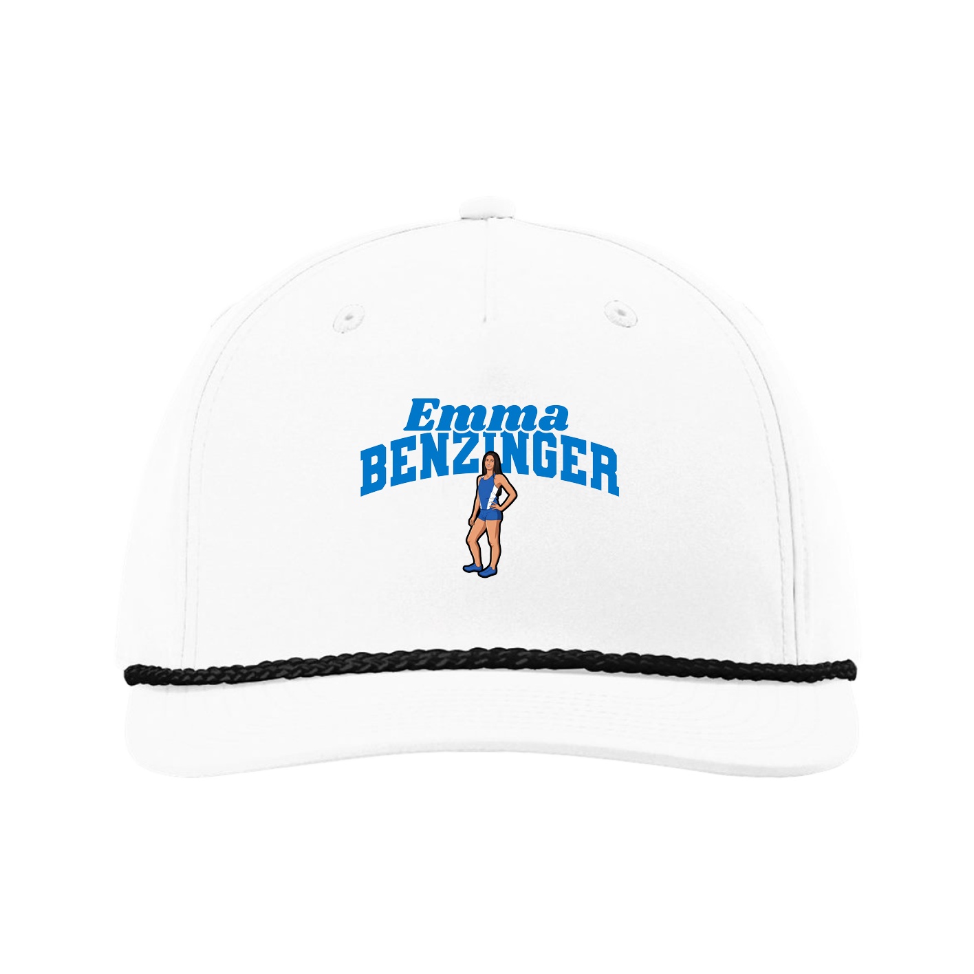 Five-Panel Classic Rope Cap — Signature Arch in White