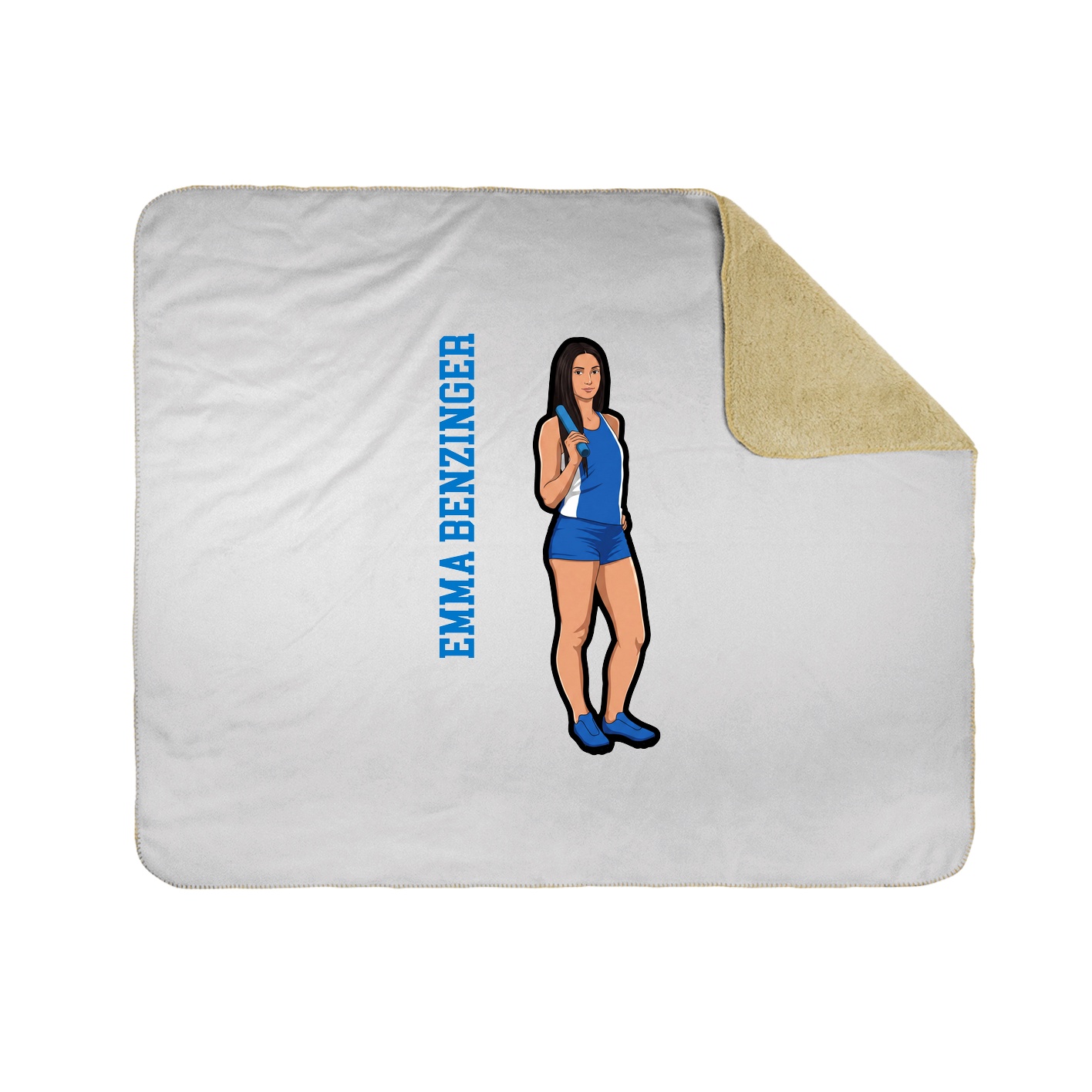 Throw Blanket — Name Vertical in White