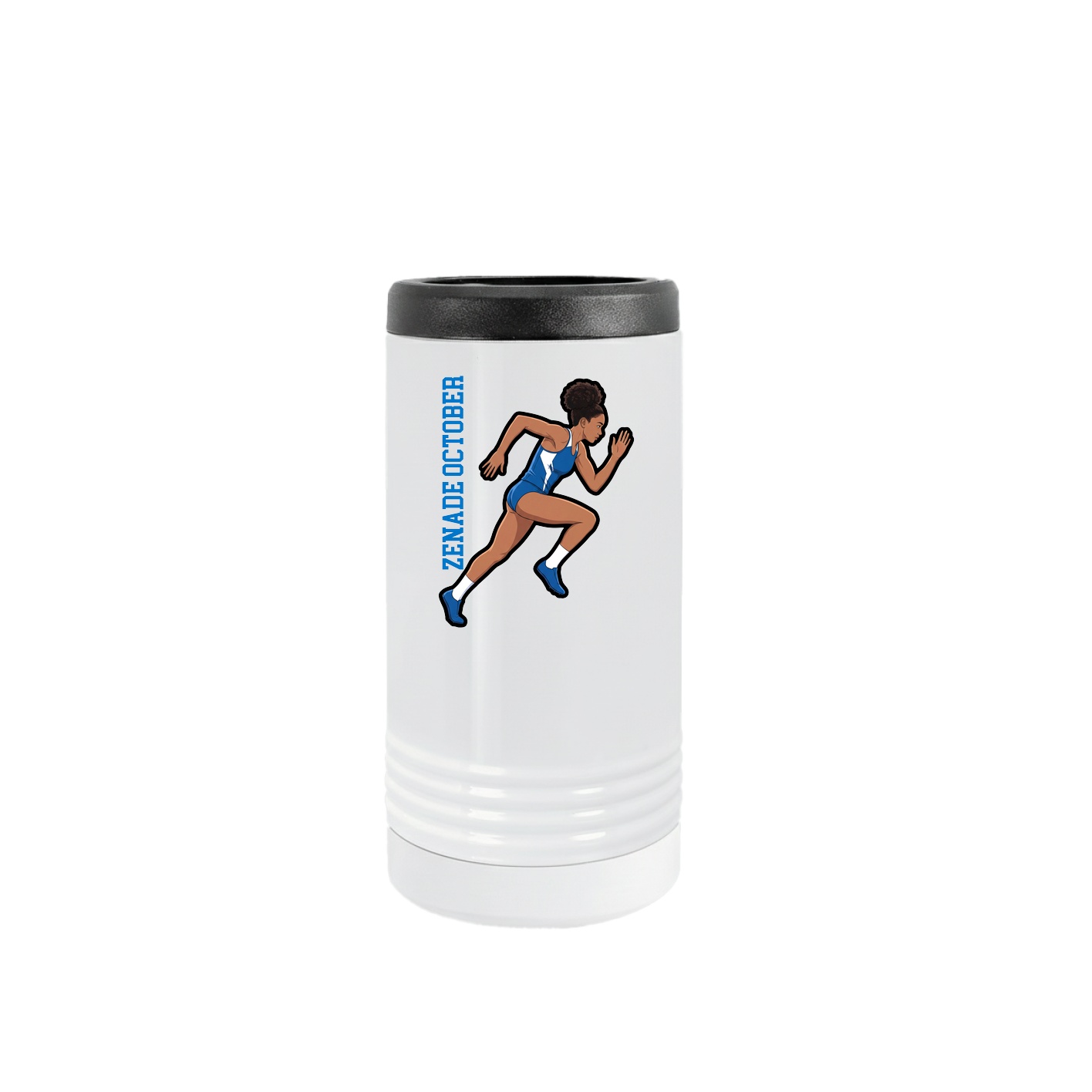 Slim Beverage Holder — Name Vertical in White