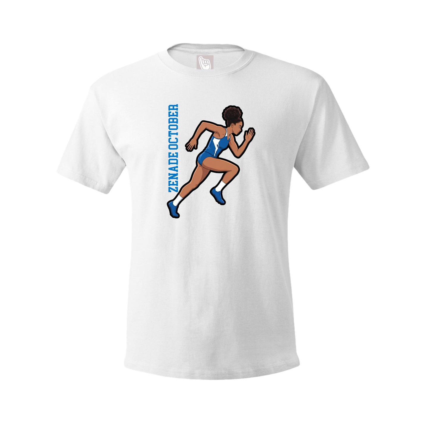 Tee — Name Vertical in White