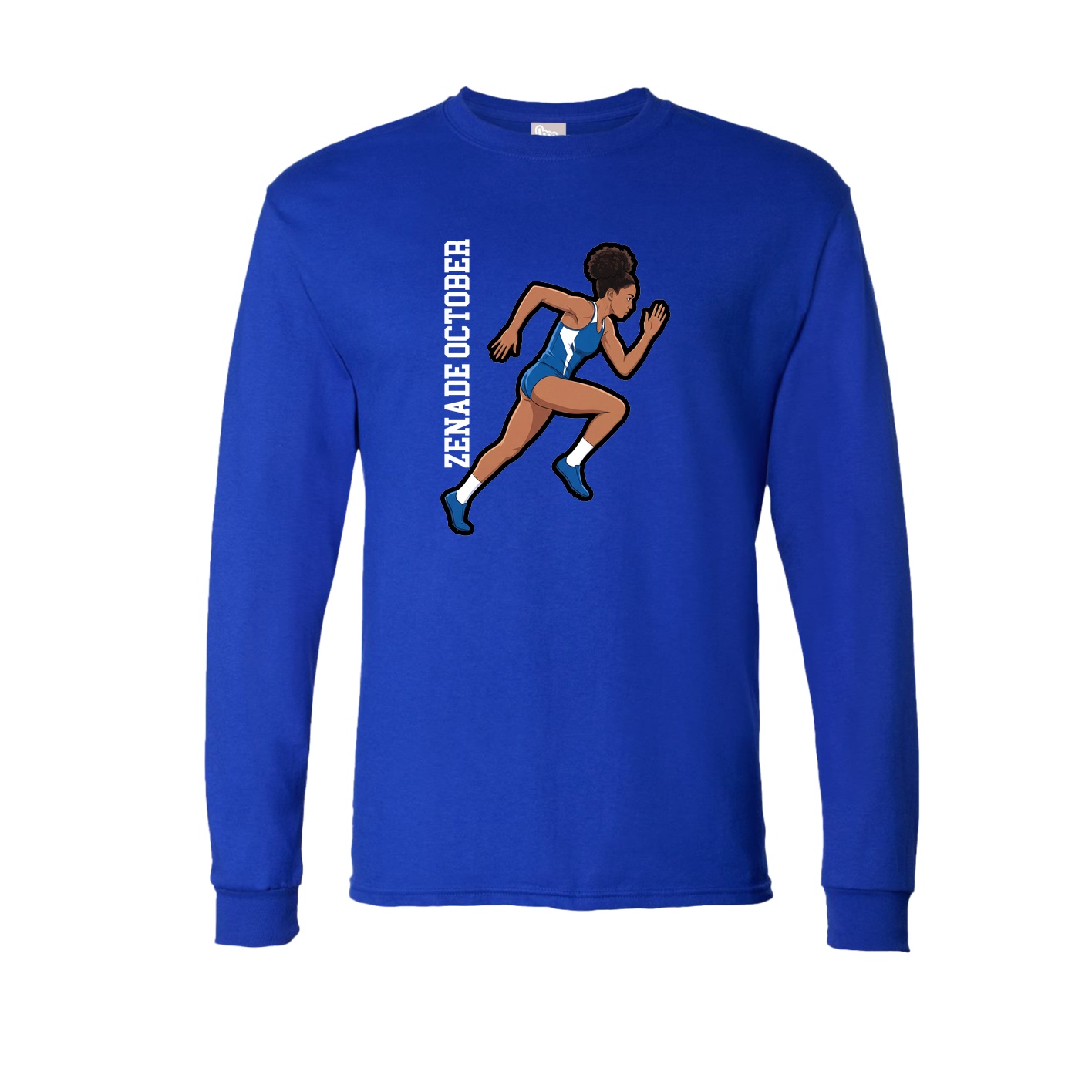 Long Sleeve Tee — Name Vertical in Royal