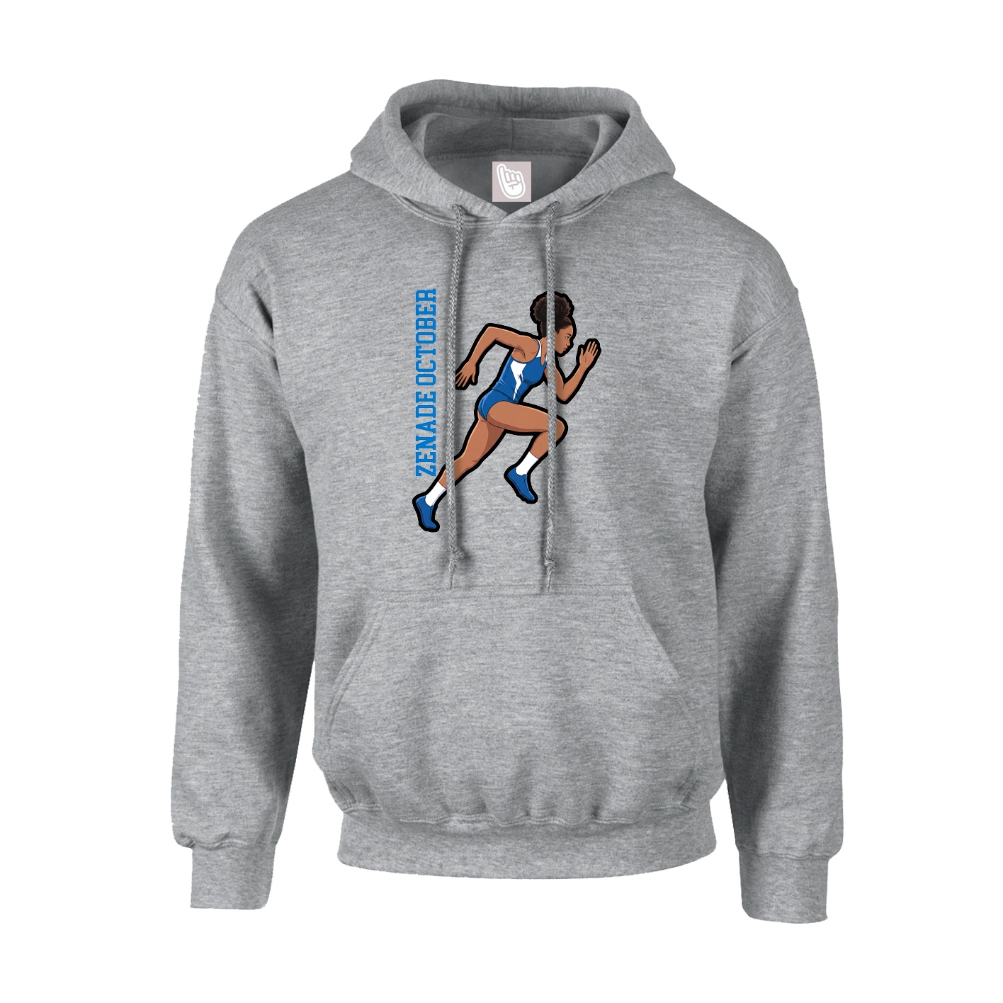 Hoodie — Name Vertical in Grey
