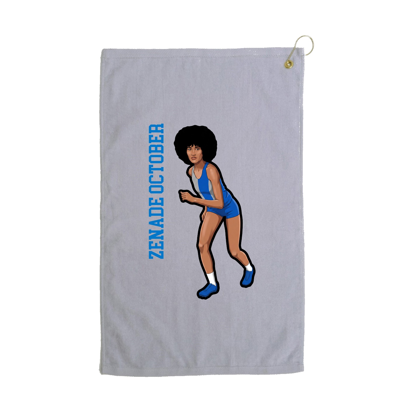 Golf Towel — Name Vertical in Grey