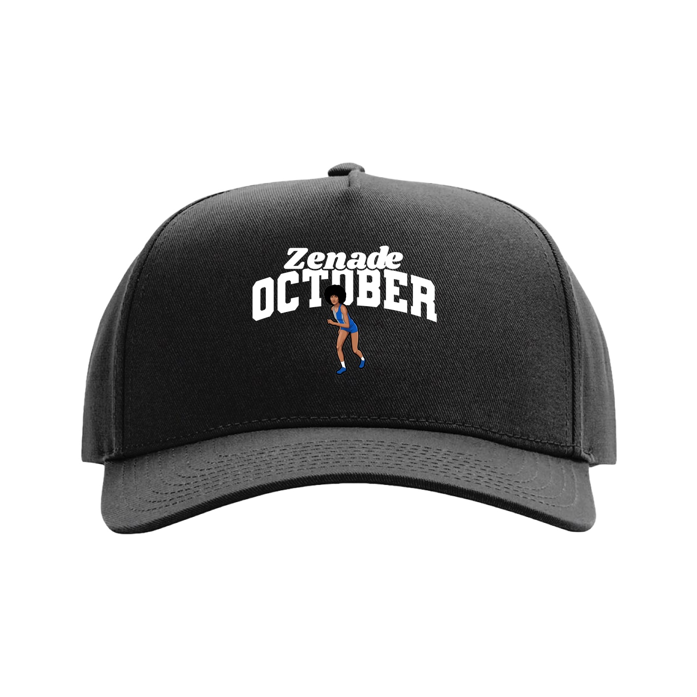 Full Fabric Five-Panel Champ Cap — Signature Arch in Black