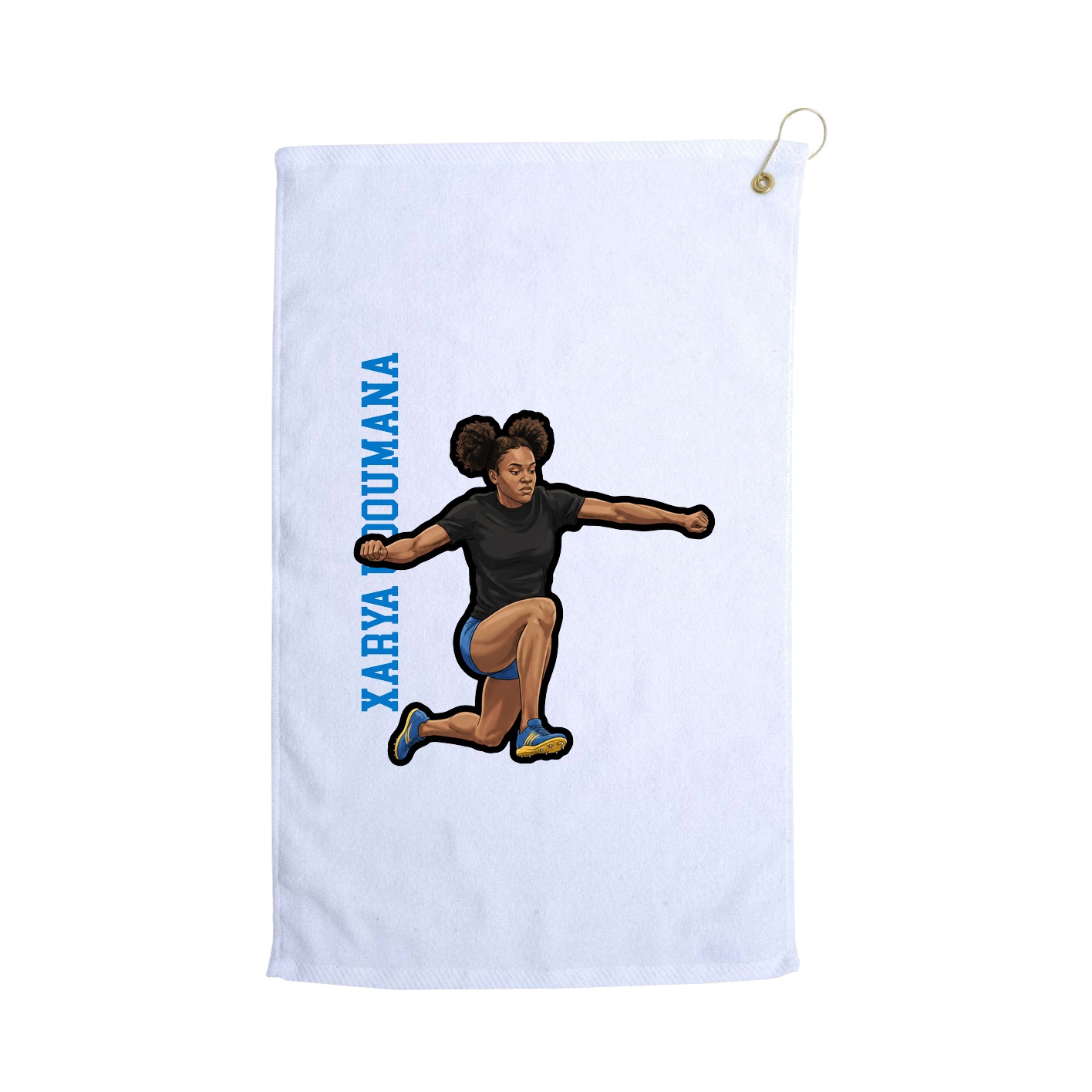 Golf Towel — Name Vertical in White