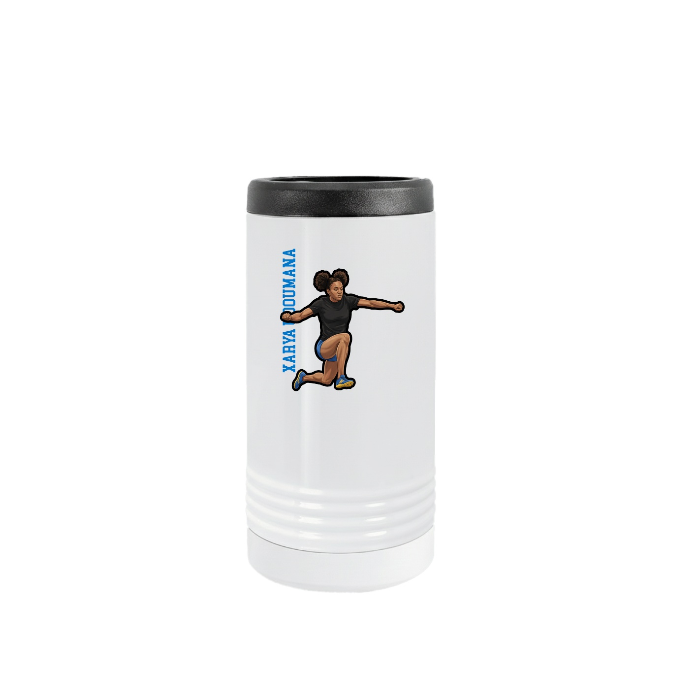 Slim Beverage Holder — Name Vertical in White